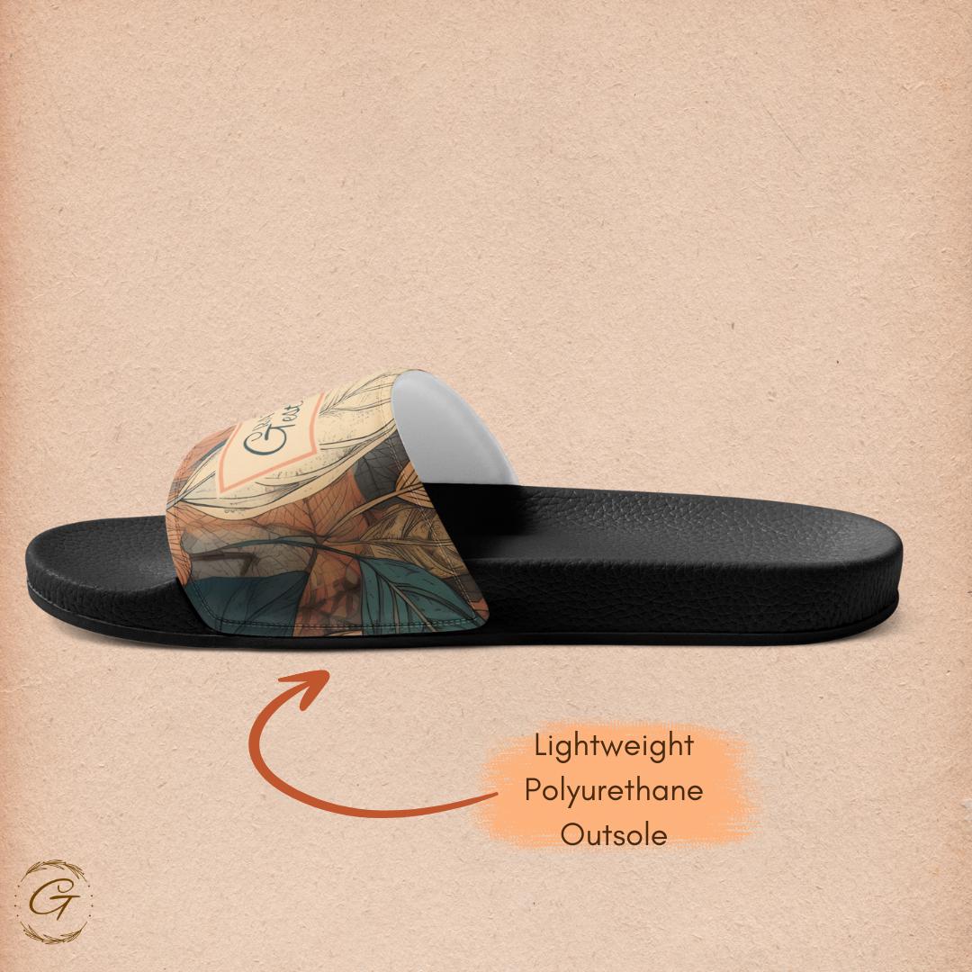Men’s Pastel Earth Floral Slides
