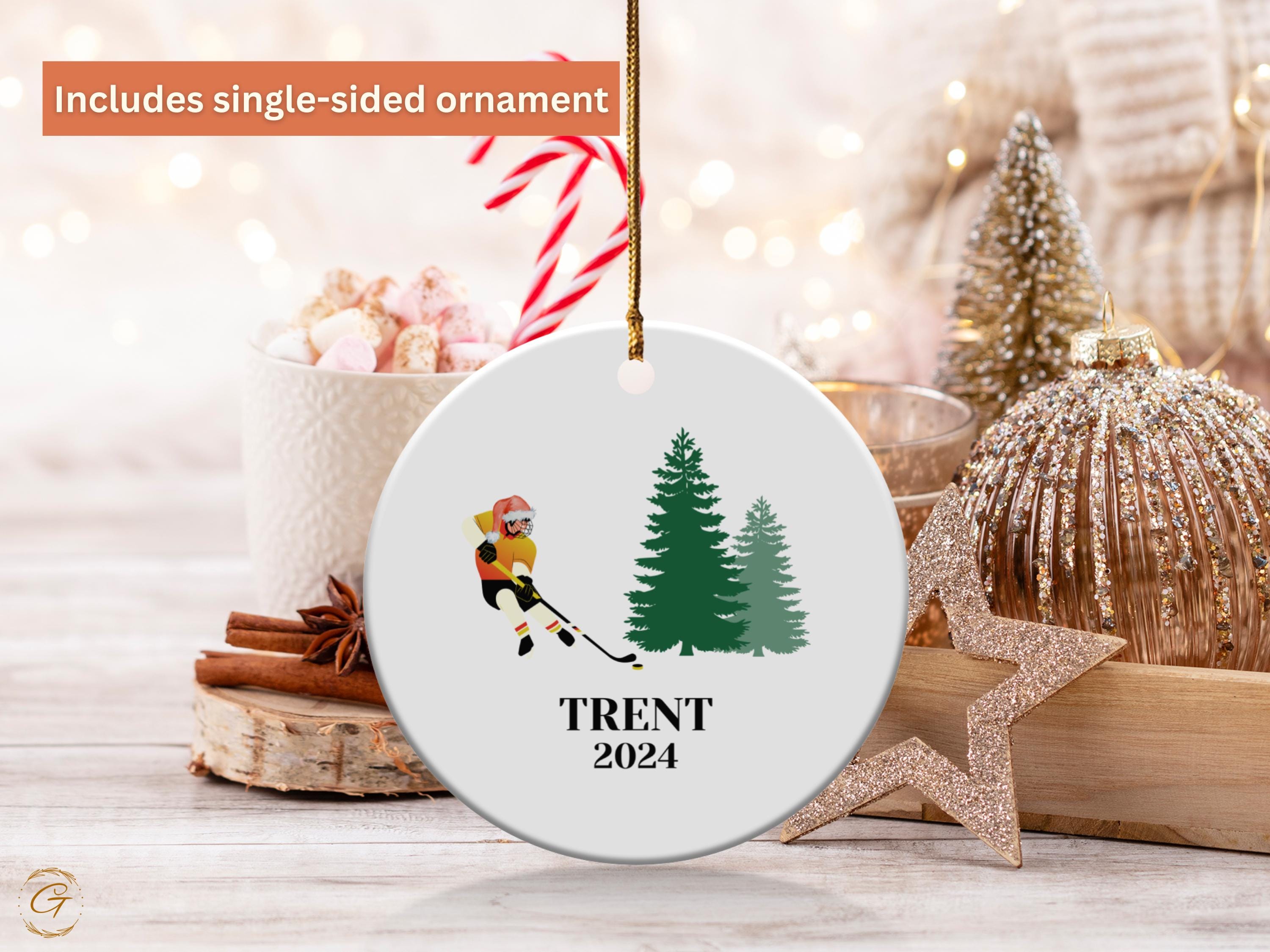 Personalized Ice Hockey Ornament, Custom Christmas Tree Decoration