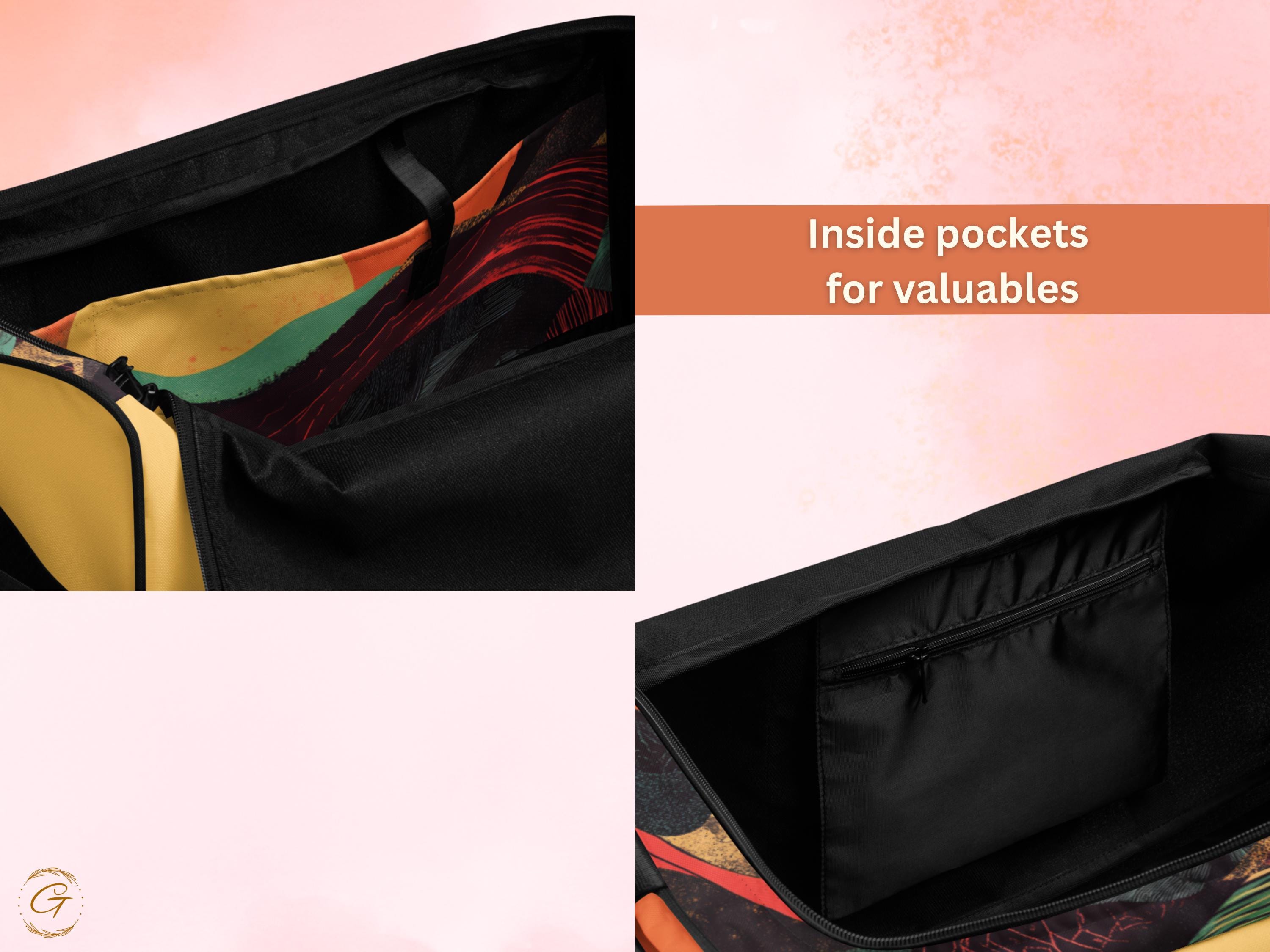 Custom AOP Mountain Abstract Duffle Bag - Durable Travel Tote, Personalized Gym Bag, Stylish Carry-On for Hikers, Outdoor Adventure Gear Bag