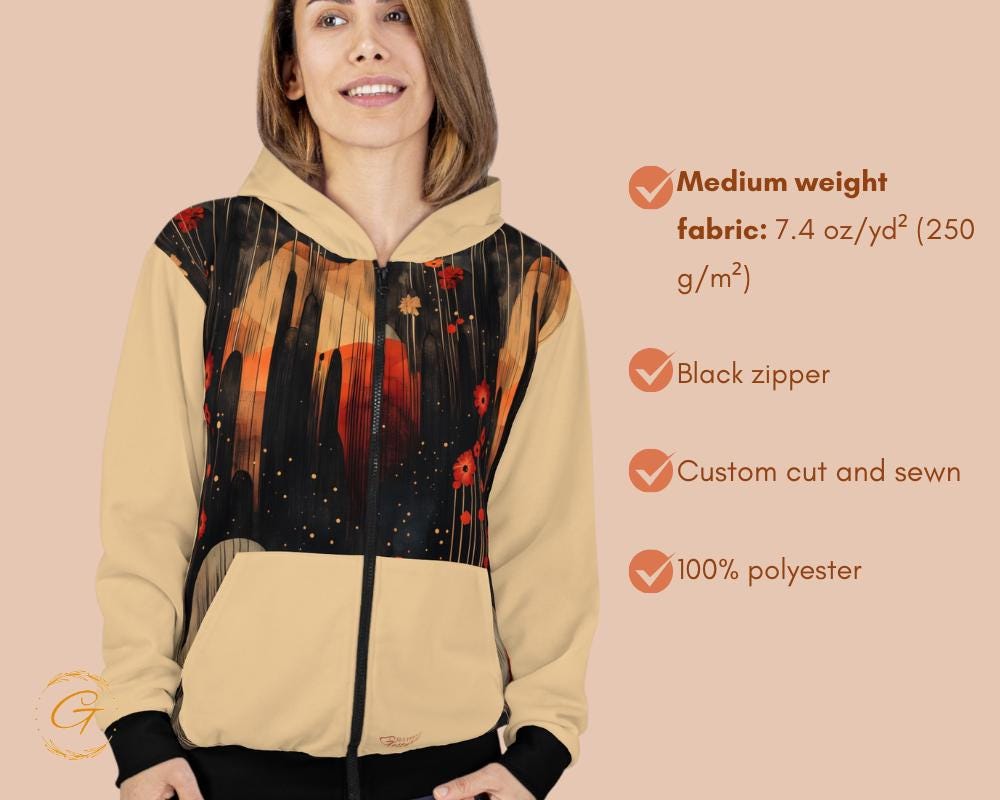 Quantum Nature Unisex Zip Hoodie All-Over Print