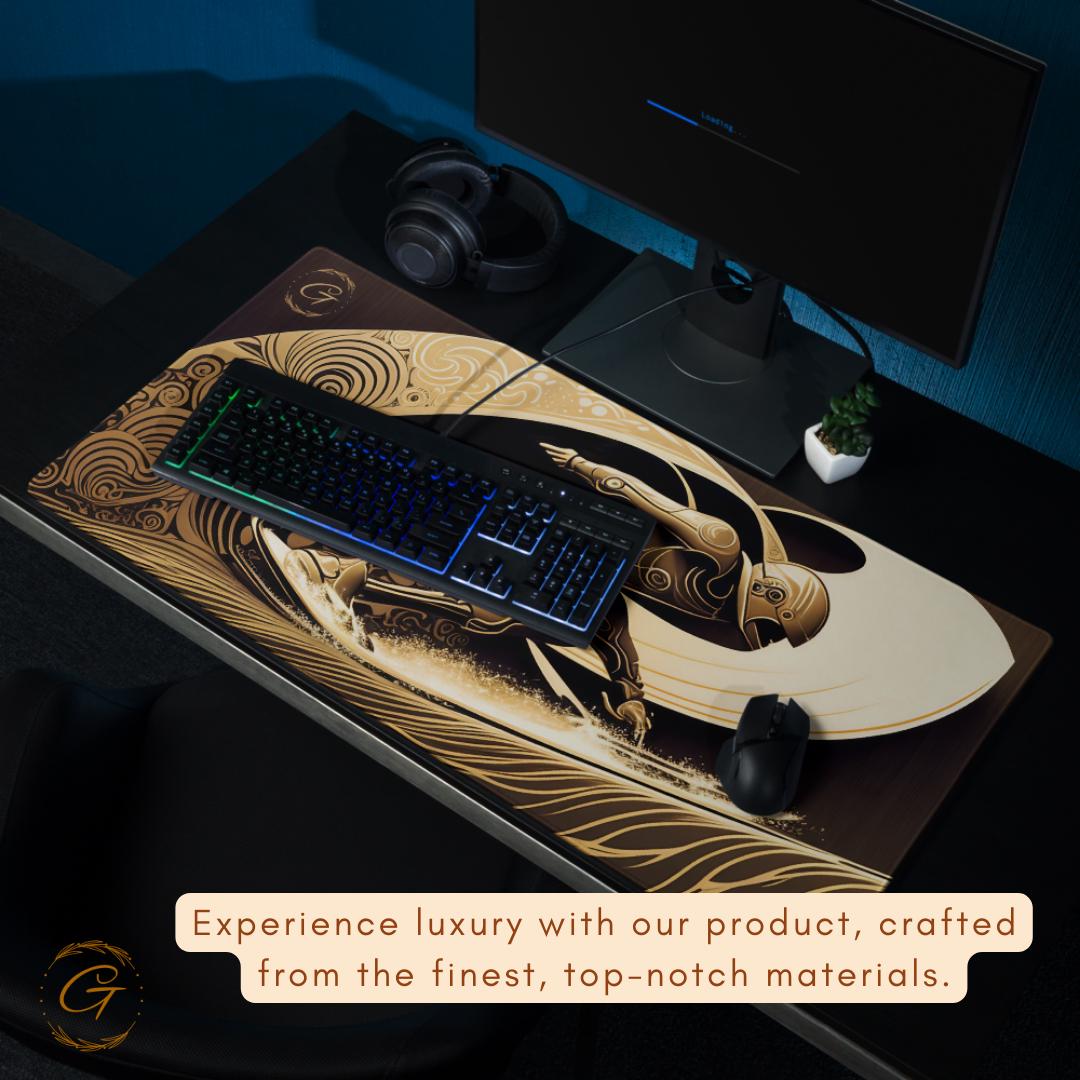 Space Surfer Design Gaming Mouse Pad, Large Desk Mat Artistic Design Office Desk Accessory Waterproof and Non-Slip Unique Computer Mouse Pad