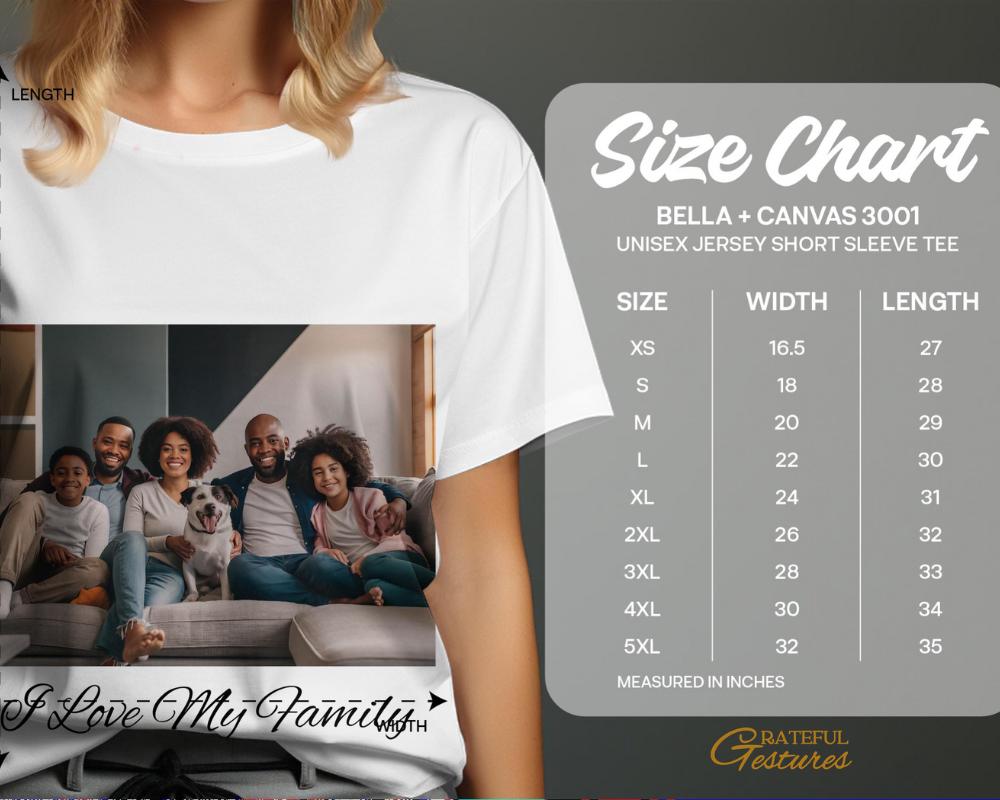 Personalized Family Love T-Shirt, Happy Family Portrait Design Tee