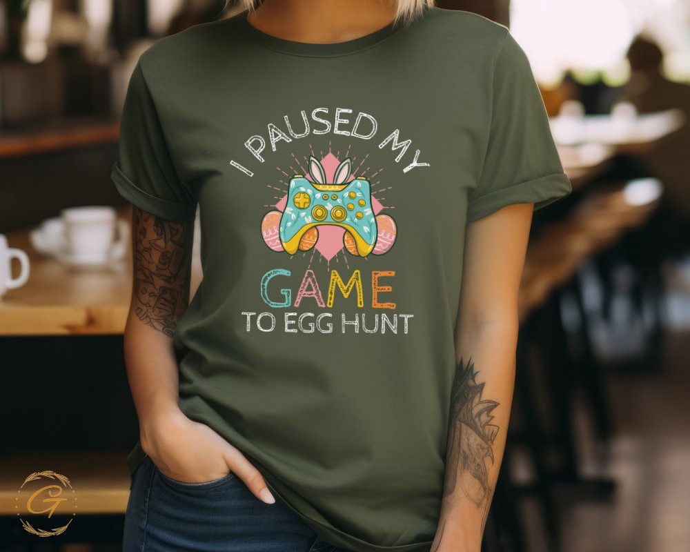 I Paused My Game to Egg Hunt Graphic T-shirt product type