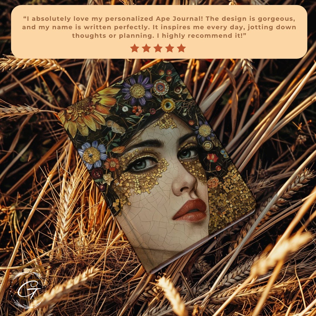 Artistic Floral Mosaic Woman Journal