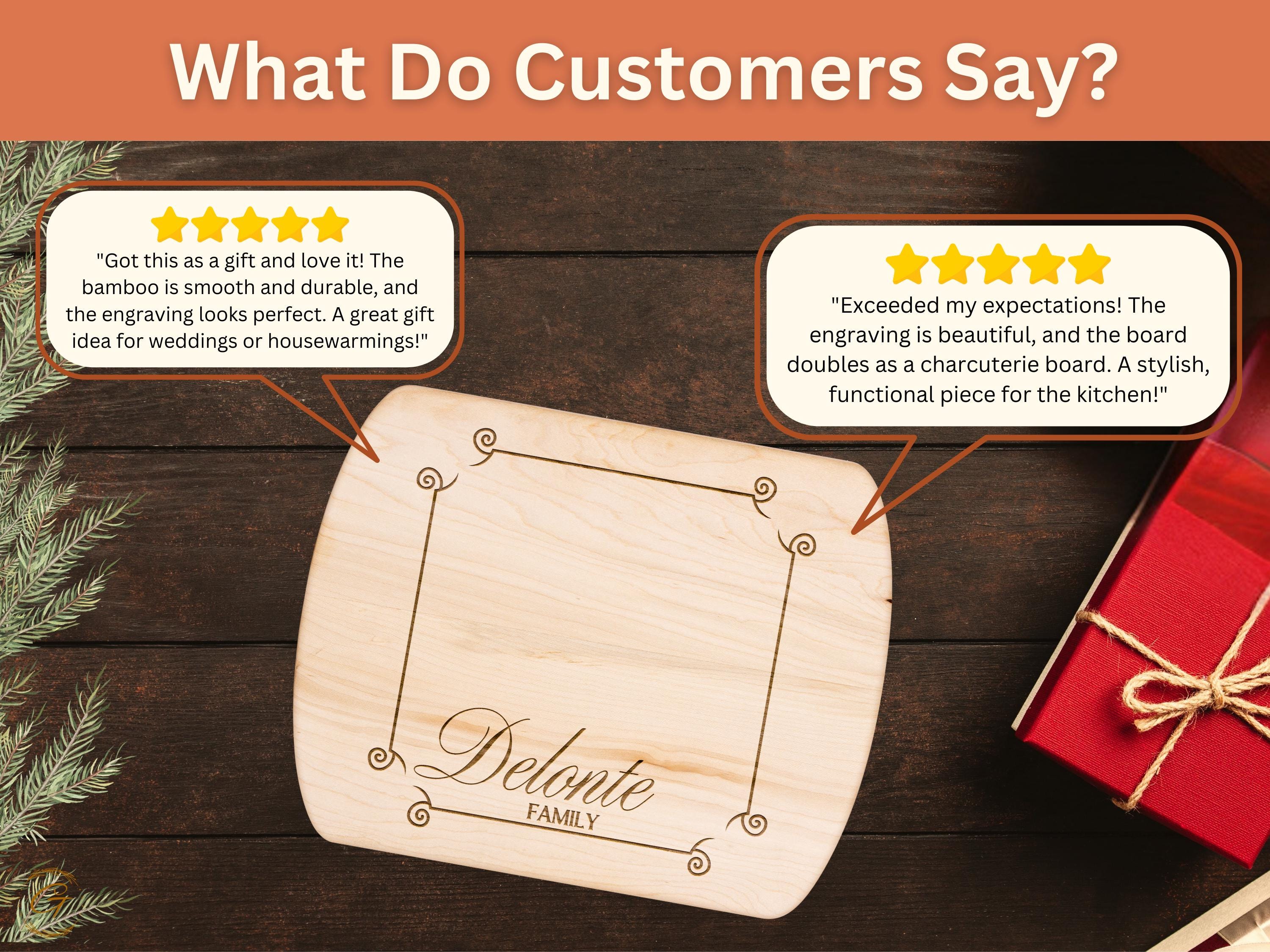 Personalized Hardwood Oval Cutting Boards - Custom Engraved Family Name Boards - Wedding, Housewarming, Charcuterie, Gift for Kitchen Lovers