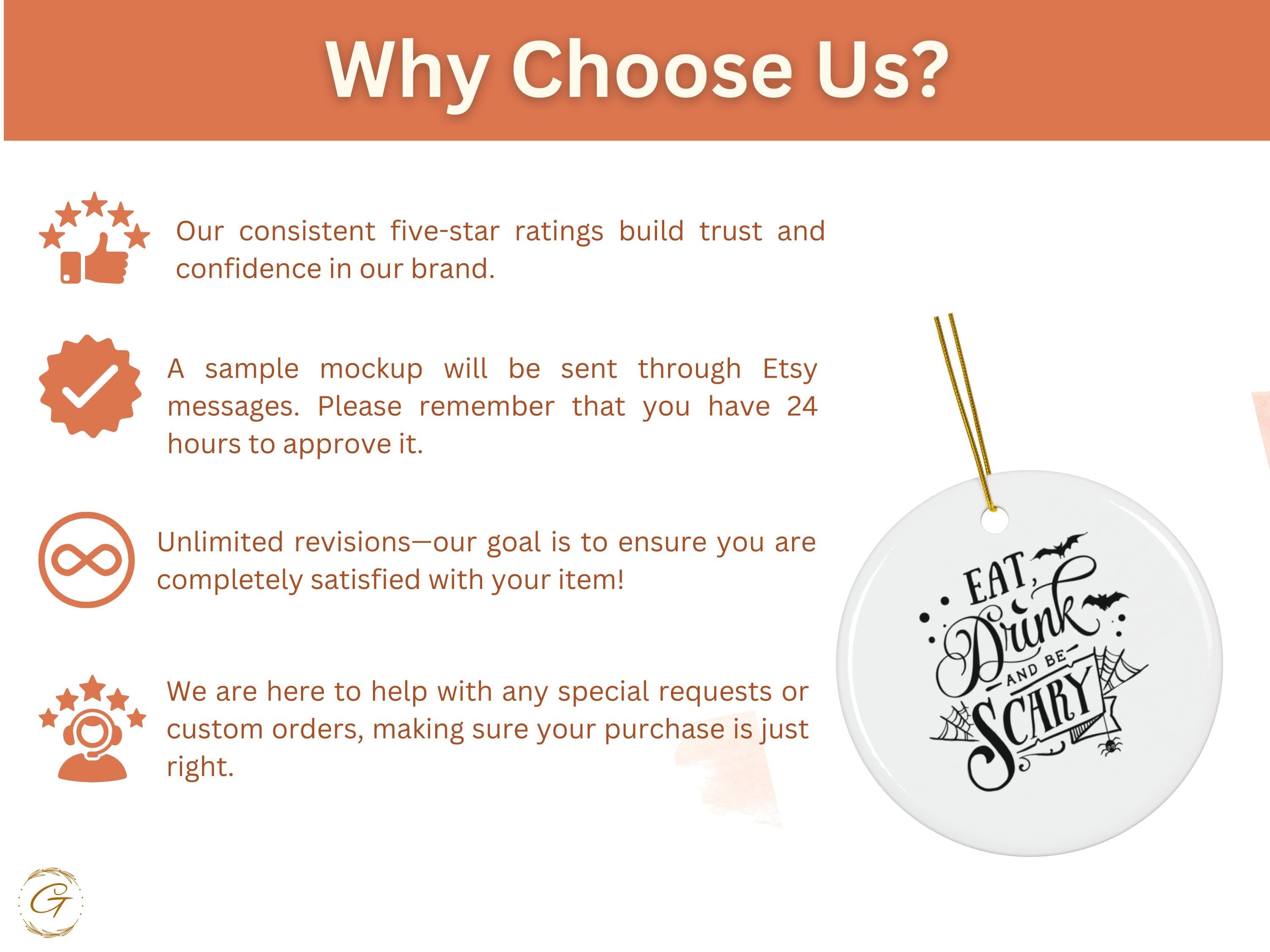 Halloween Ornament Eat Drink and Be Scary, Spider Web and Bats Design