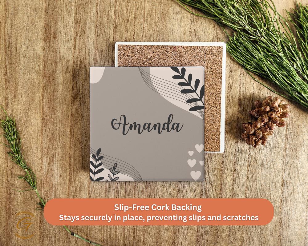 Personalized Soapstone Coaster with Custom Name Design