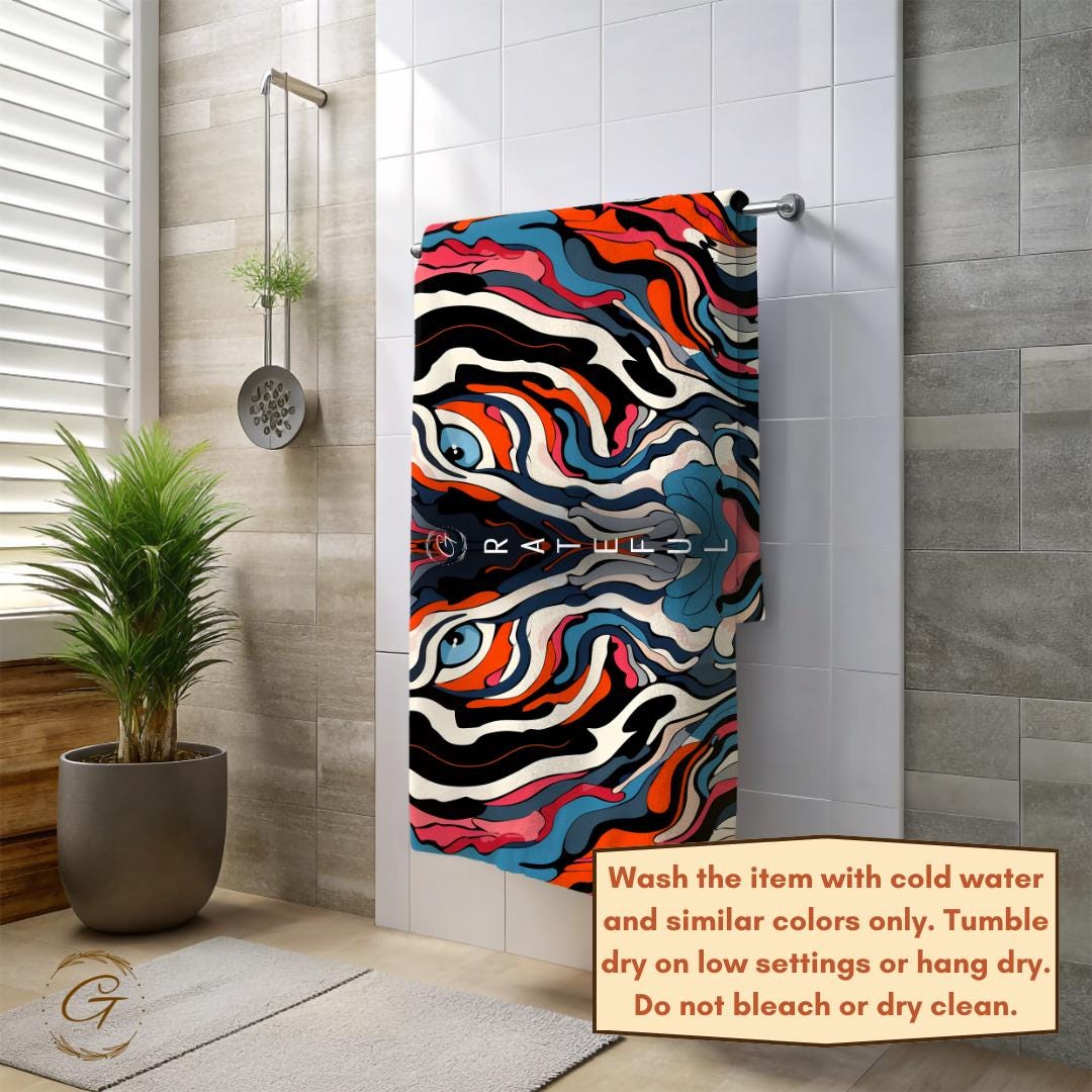 Colorful Artistic Tiger Beach Towel