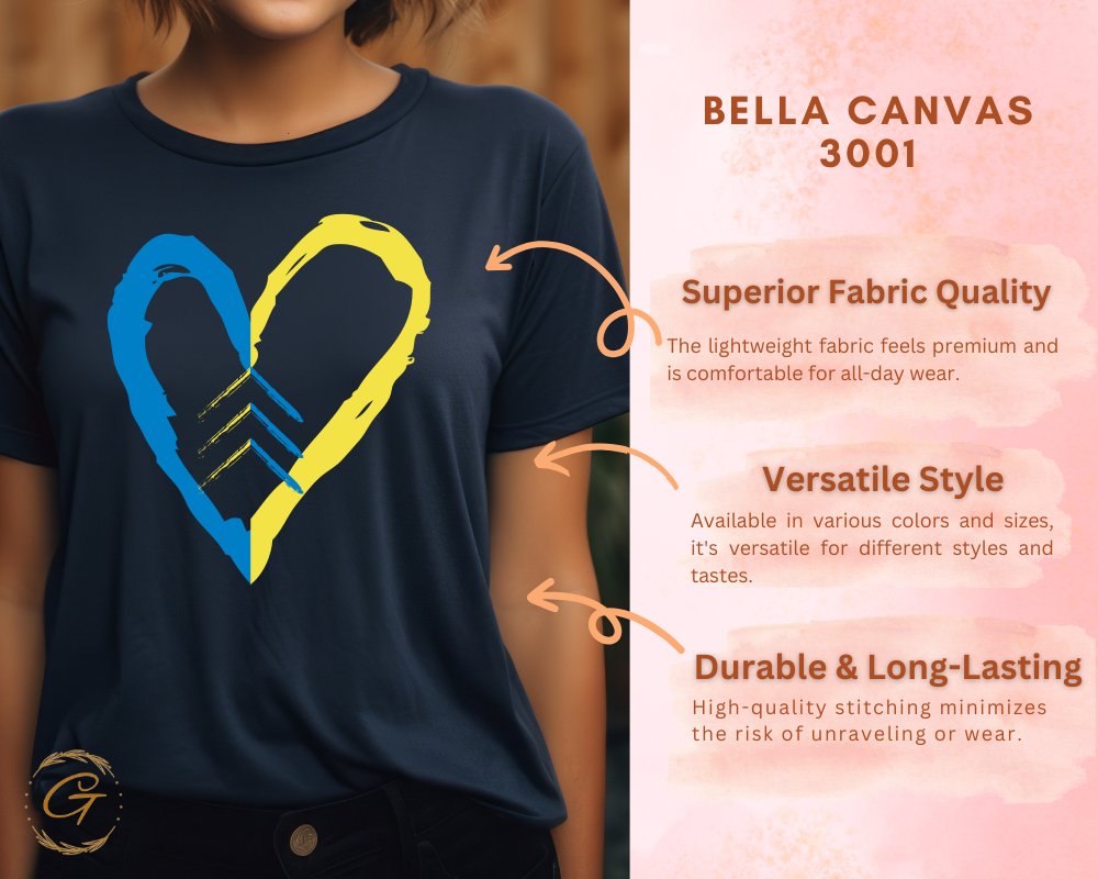 Stylish Heart Themed Bella Canvas Graphic T-shirt product