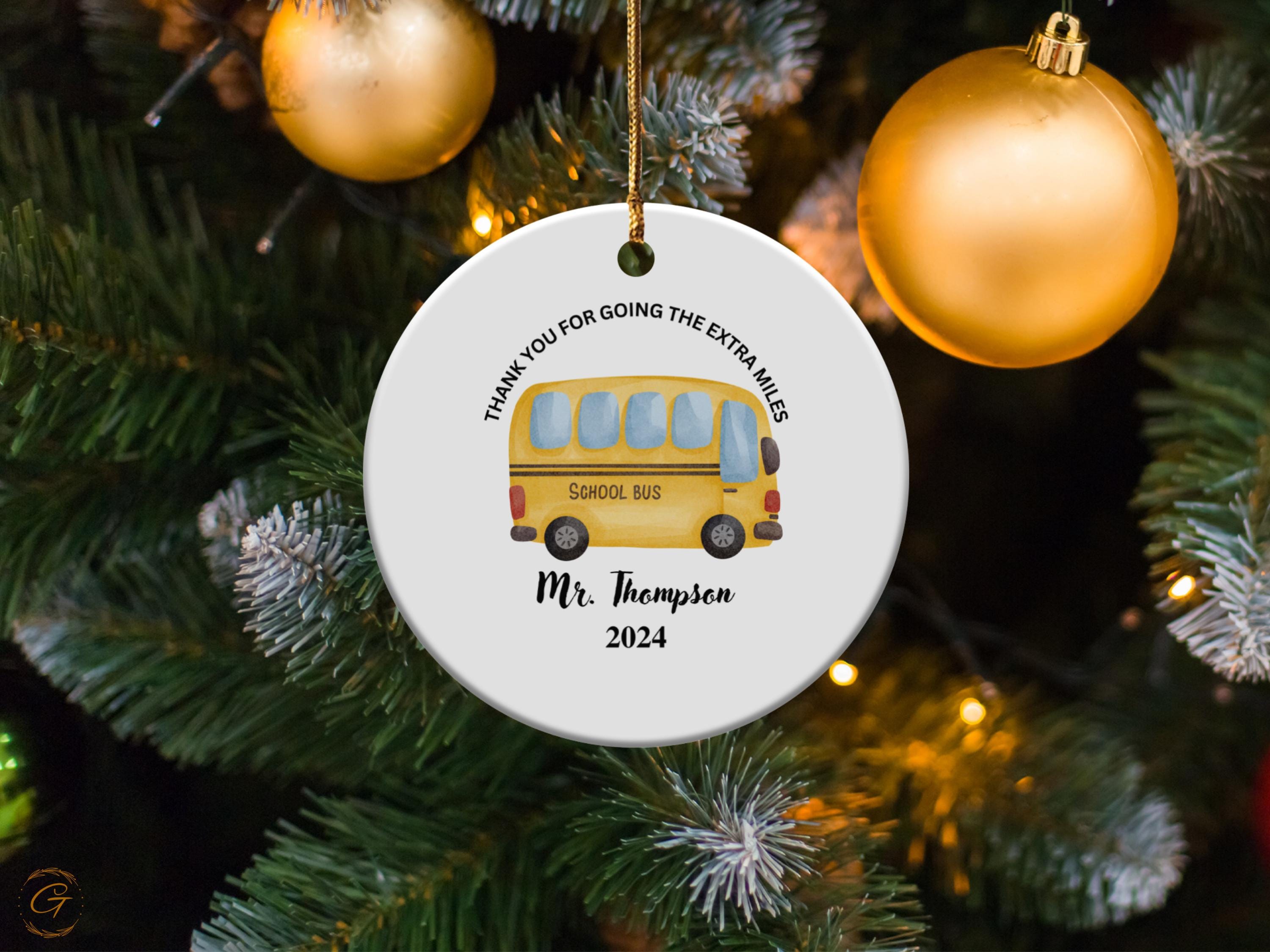 Personalized School Bus Driver Ornament, Teacher Gift, Thank You Keepsake, Custom Year Decoration, Appreciation Present, Bus Driver Souvenir