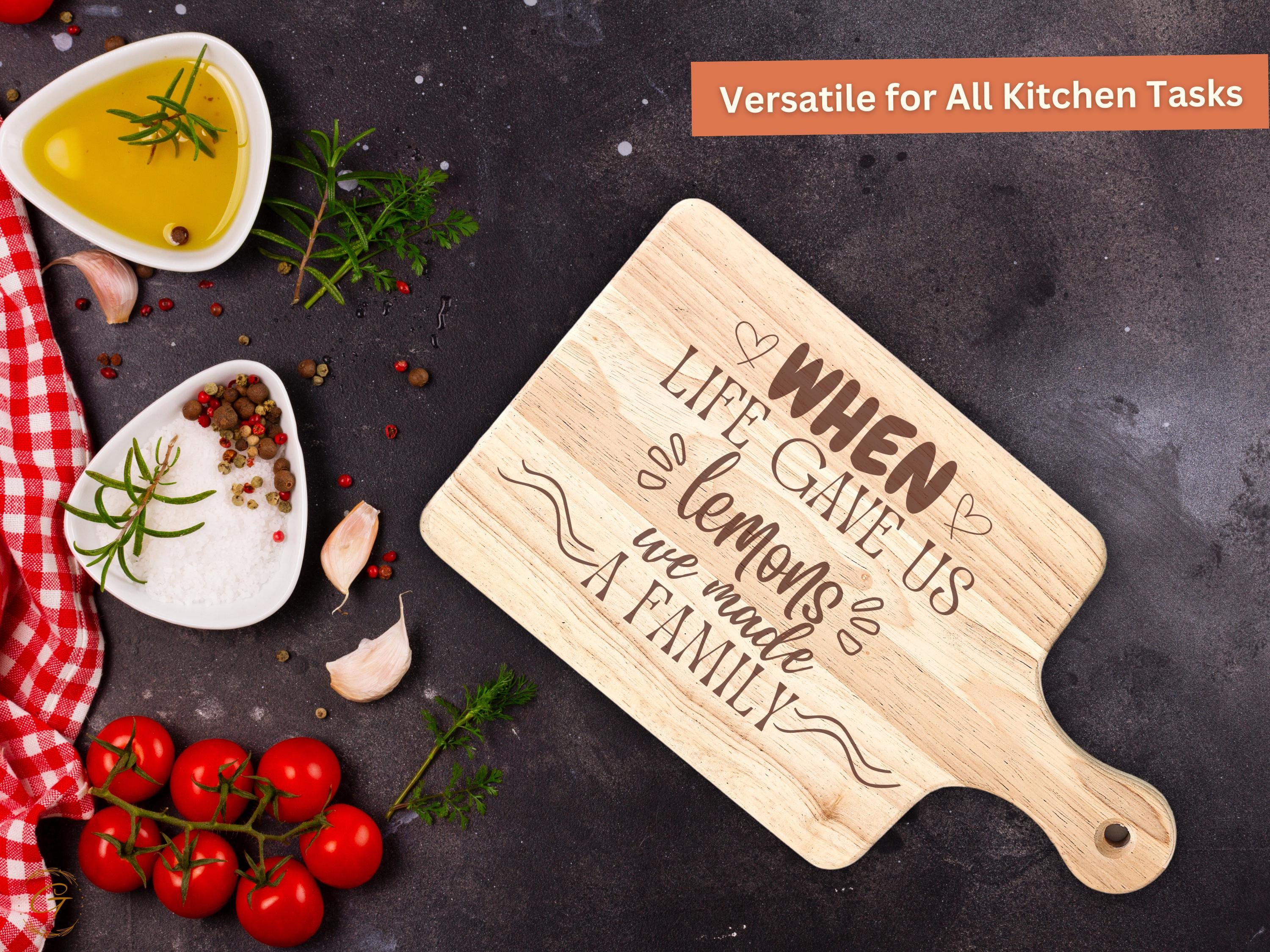 When Life Gave Us Lemons Cutting Boards | Engraved Hardwood Kitchen Gifts | Rustic Lemon-Themed Board | American-Made for Cooking & Serving