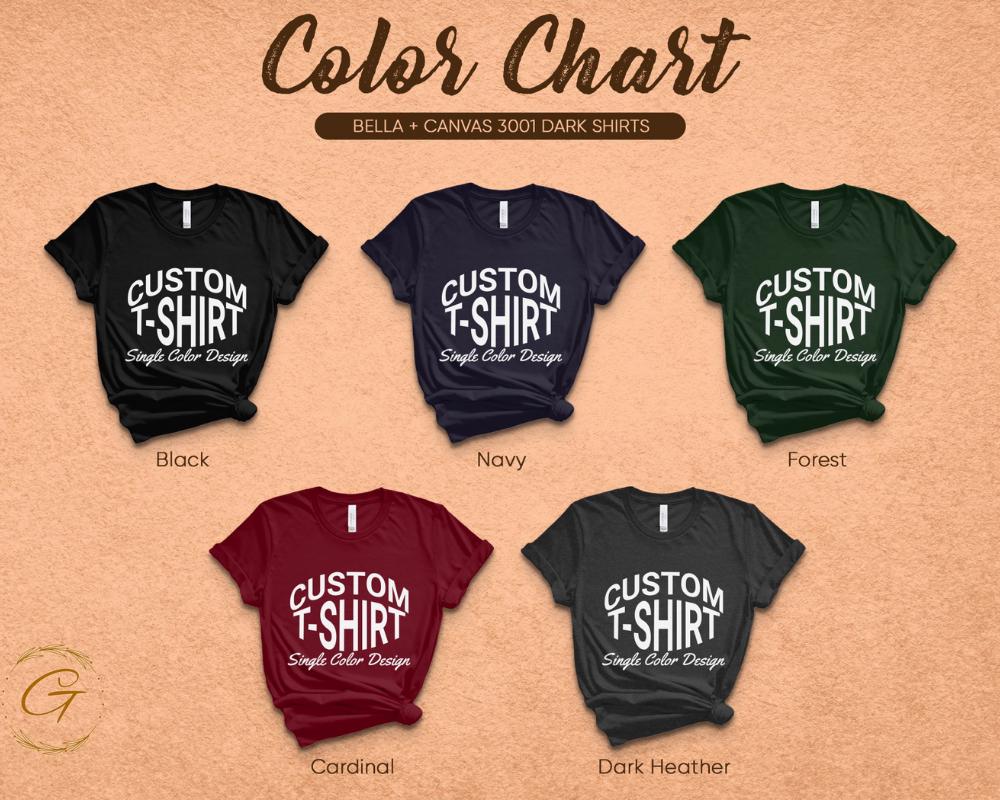 Personalized Text Design T-Shirt Single Color Design Tee