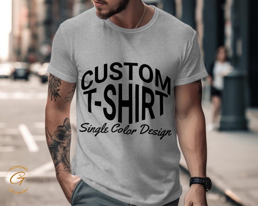 Personalized Text Design T-Shirt Single Color Design Tee