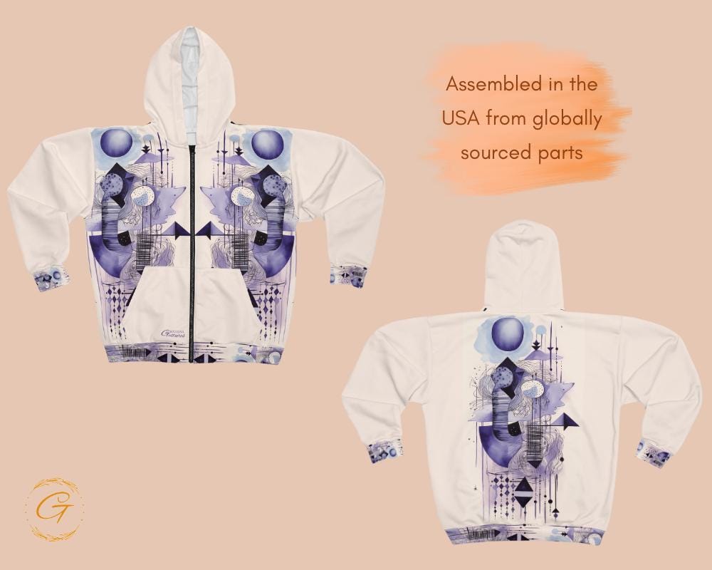 Quantum Pastel Design Unisex Zip Hoodie All-Over Print