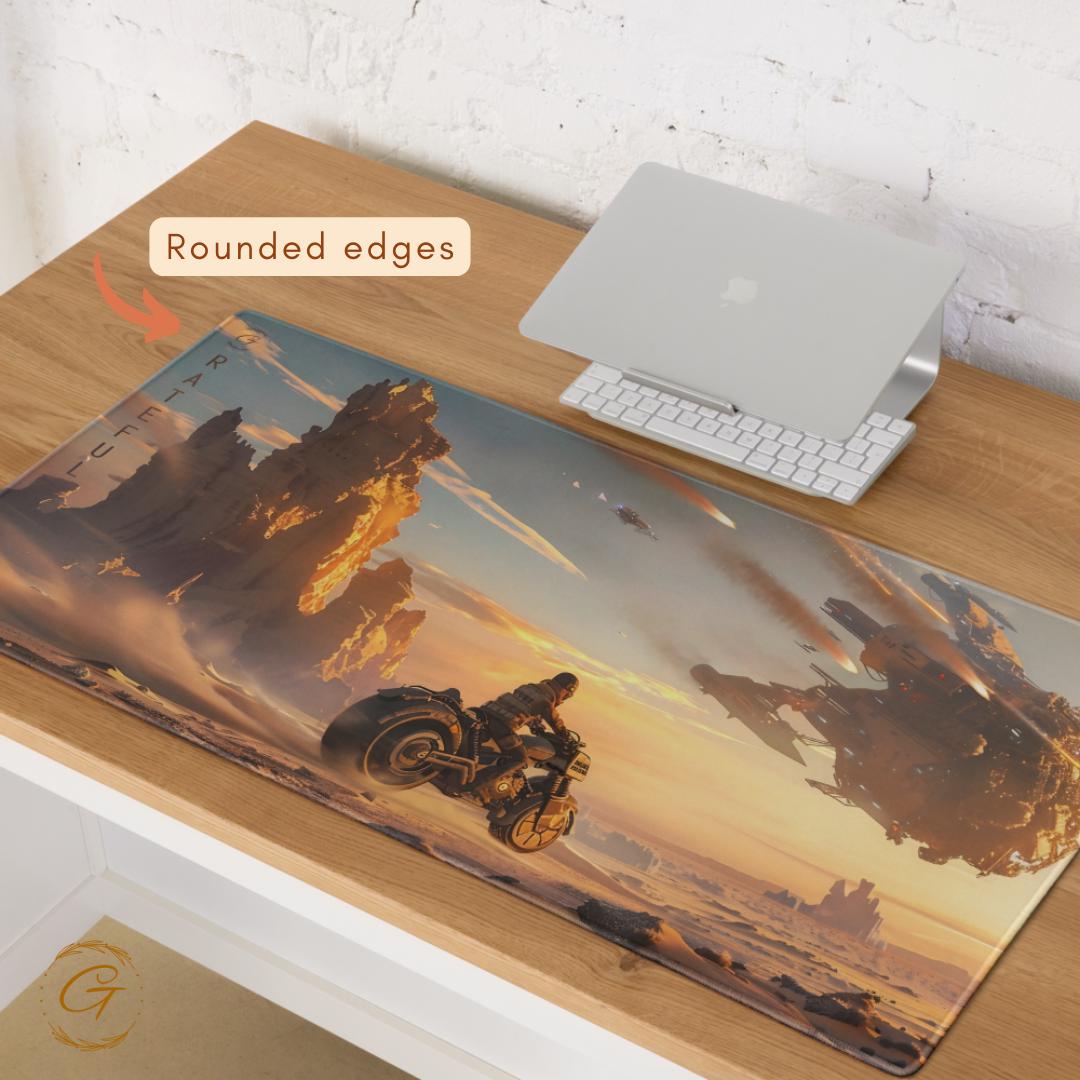 Futuristic Sci-Fi Gaming Mouse Pad, Large Extended Desk Mat