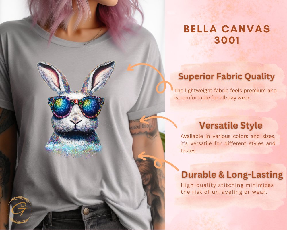 Fun Bunny With Sunglasses Graphic Tee Shirt product