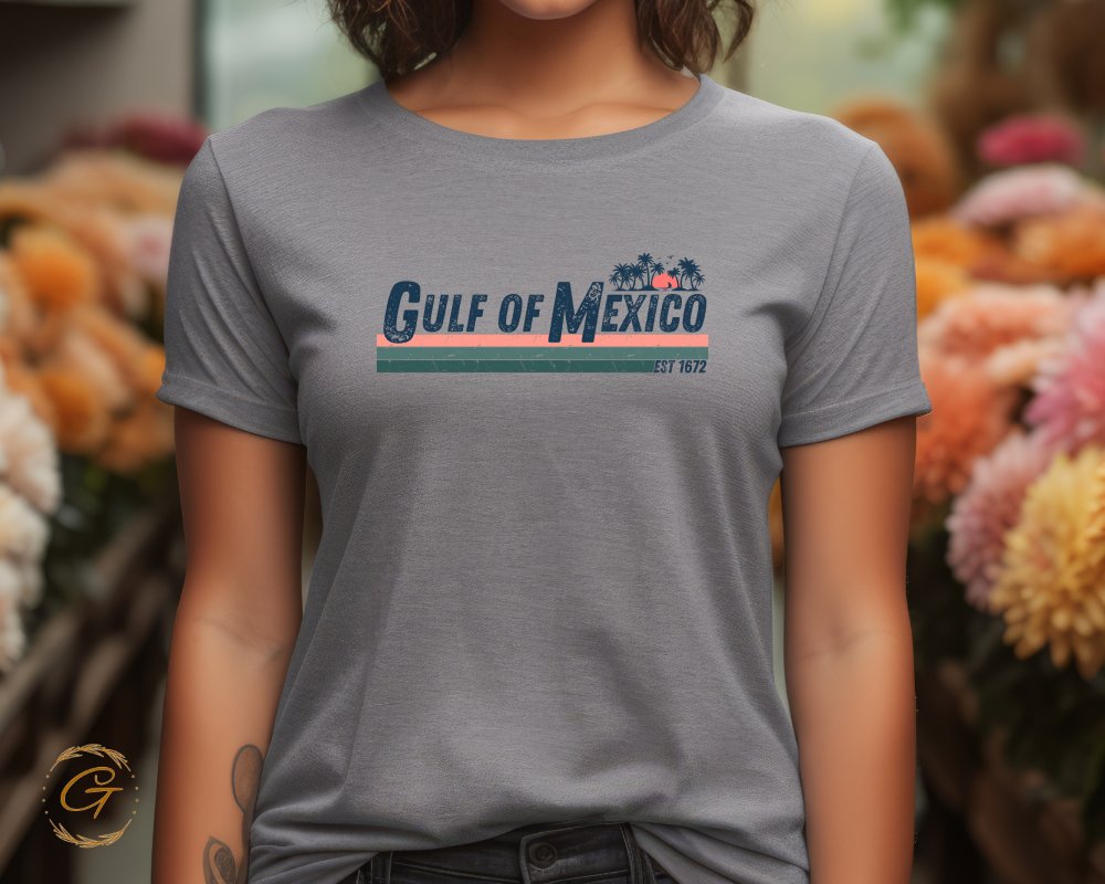 Gulf of Mexico EST 1972 graphic printed shirt product type