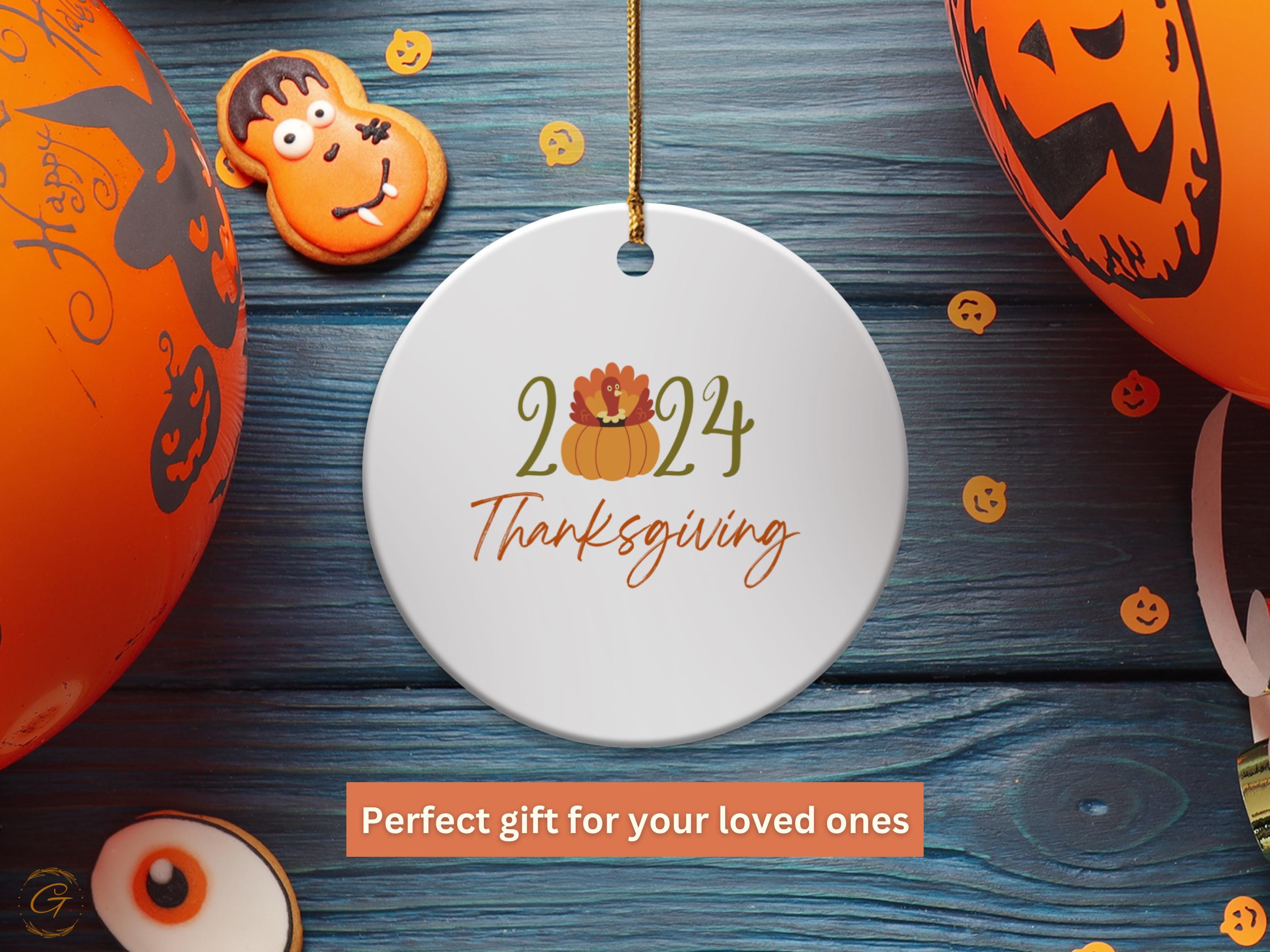 Thanksgiving Ornament 2024, Turkey and Pumpkin Thanksgiving Keepsakes, Holiday Celebration Ornaments, Festive Home Decoration, Holiday Gifts