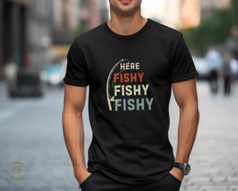Here Fishy Fishy Fishy Graphic Fishing Shirt product