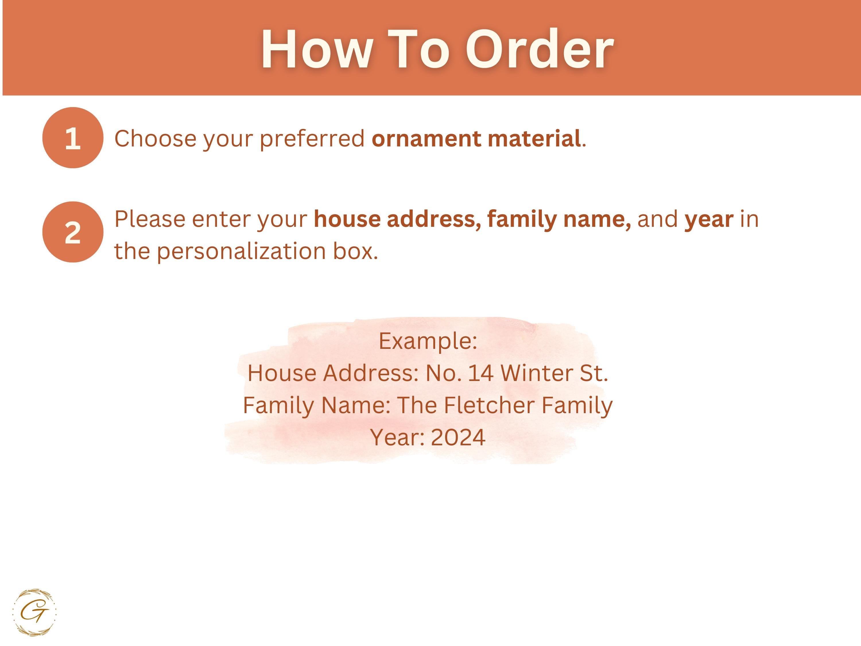 Personalized First Christmas Ornaments, Custom Address Family Name Holiday Keepsake Gifts, Personalized Winter Street Decoration Ideal Gifts