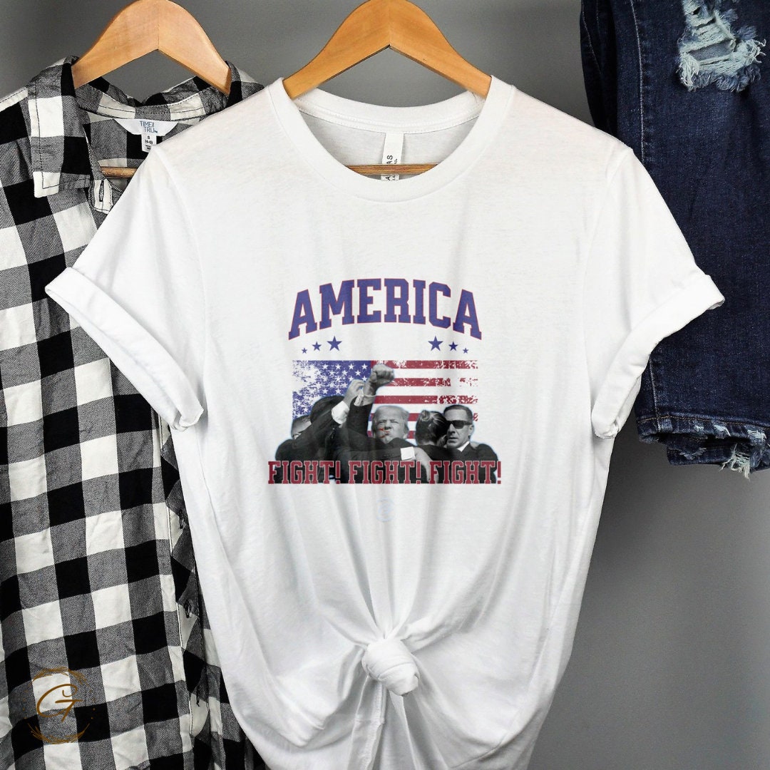 Trump T-shirt America Fight Fight Fight Design Tee