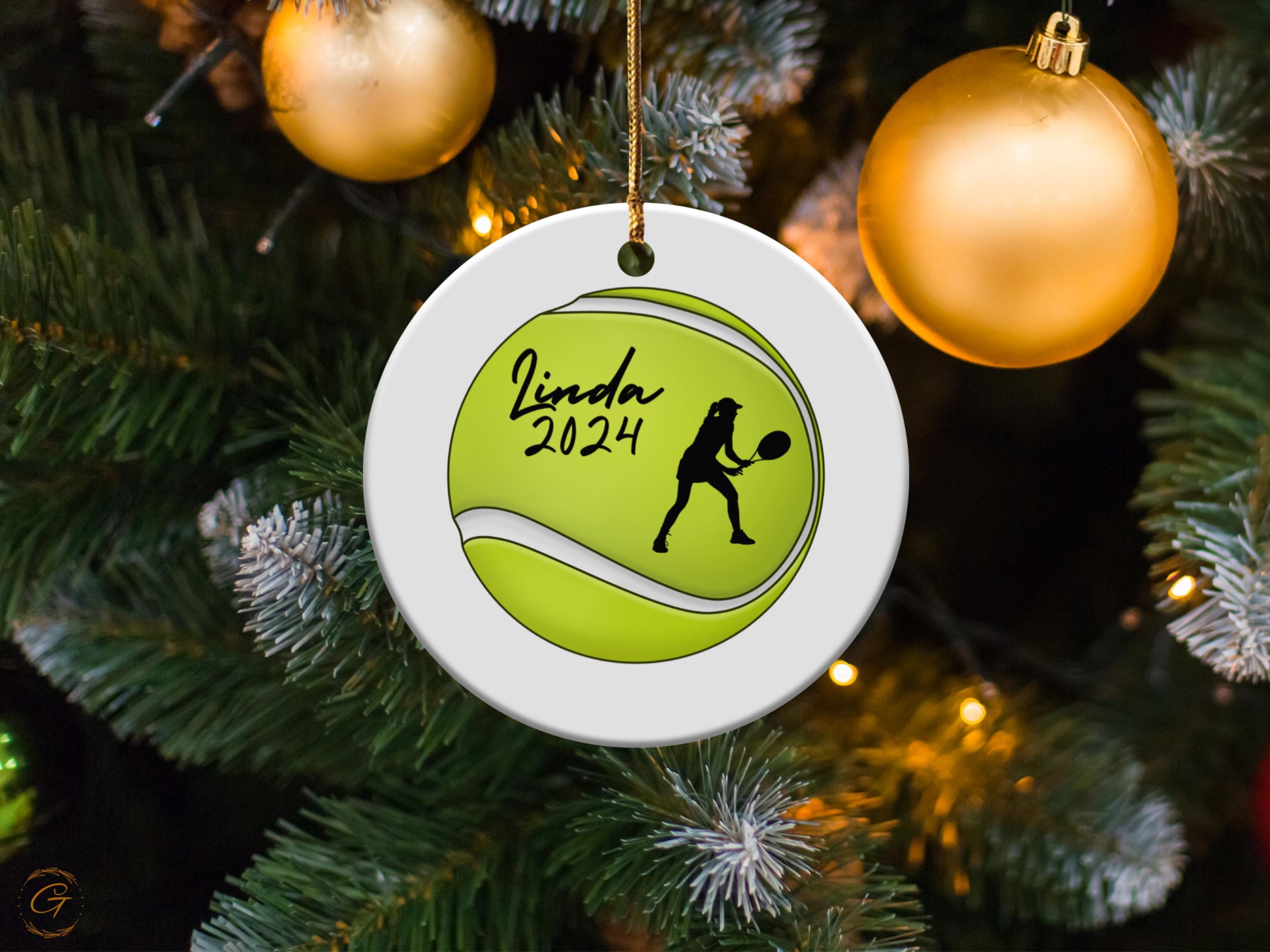 Personalized Tennis Ornament, Custom Tennis Ball Decoration, Sports Lover Gift, Tennis Player Keepsake, Unique Tennis Gift, Holiday Keepsake