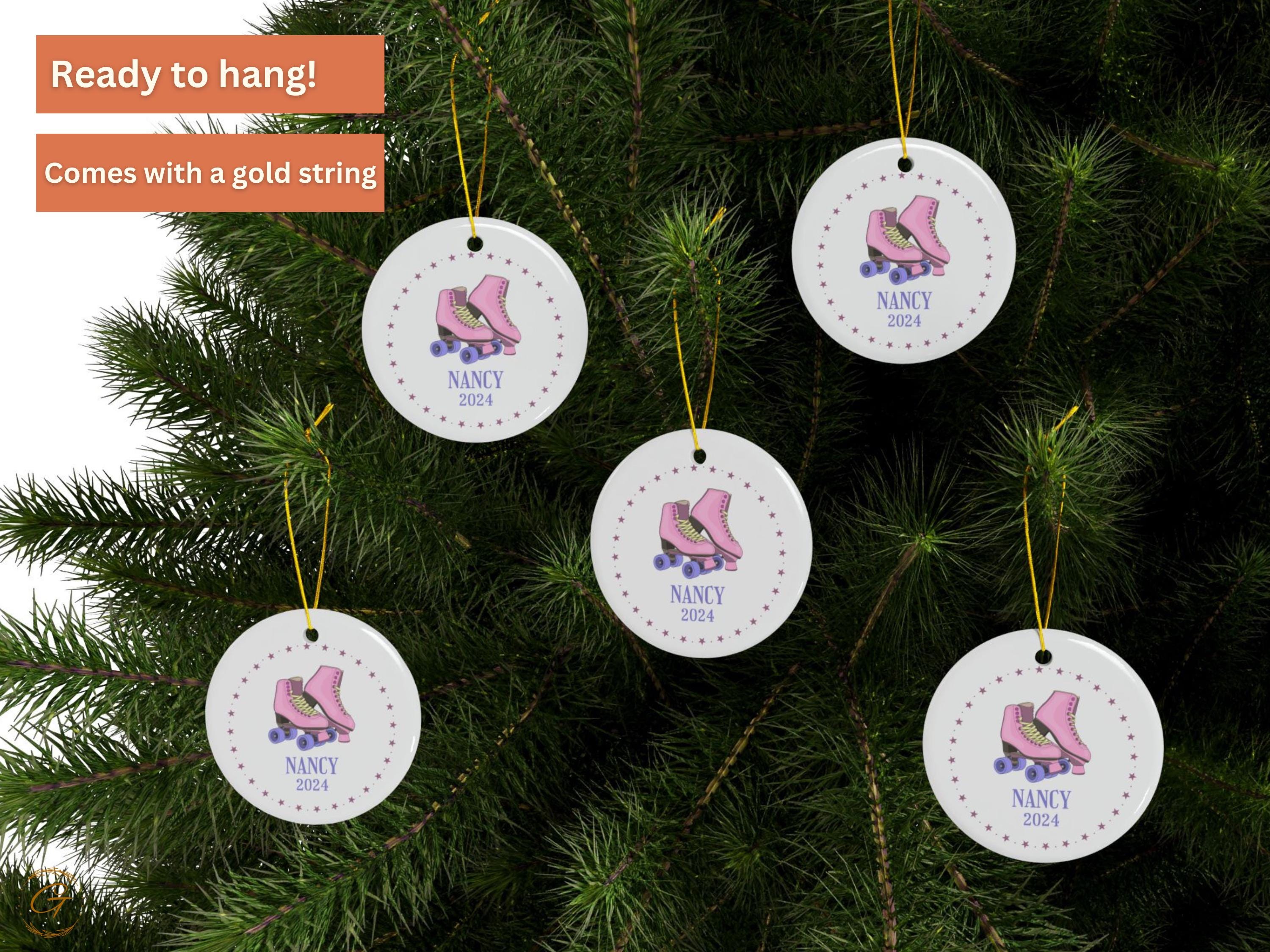 Personalized Retro Roller Skates Ornament, Custom Name Ornament