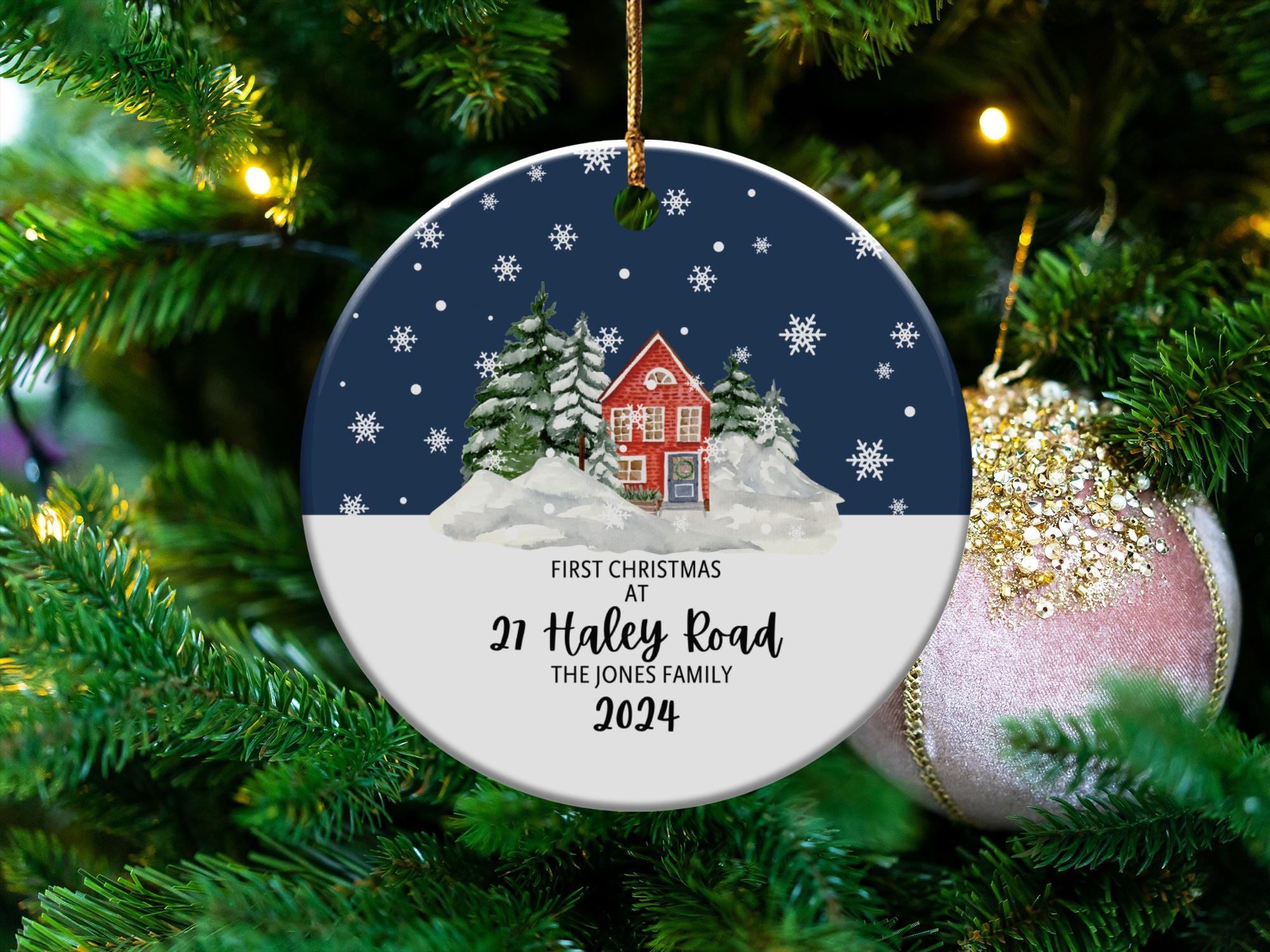 Personalized First Christmas Ornament, Custom Address Holiday Decorations, Personalized Housewarming Gift Family Keepsakes 2024, Home Decors