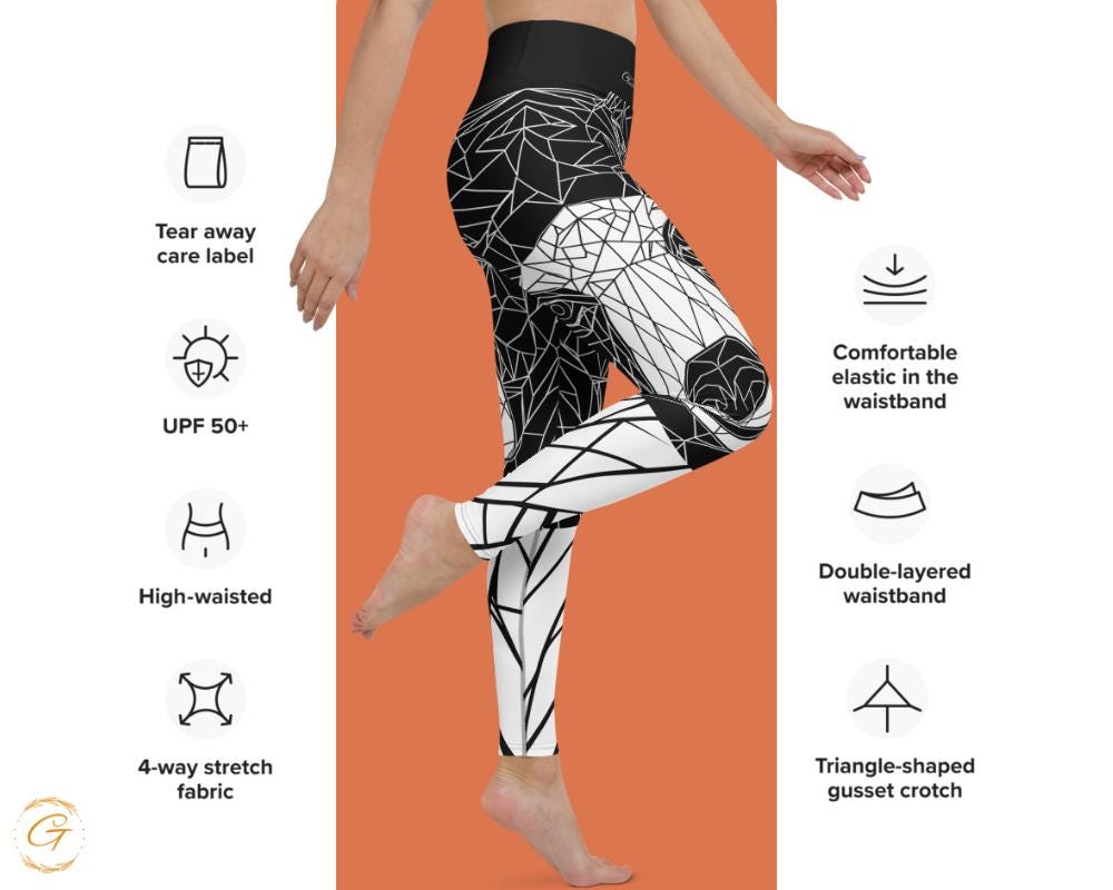 Geometric Bear AOP High-Waisted Yoga Pants