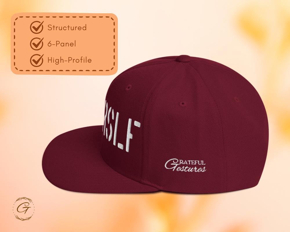 LUV URSELF Snapback Hat, Embroidered Adjustable Cap
