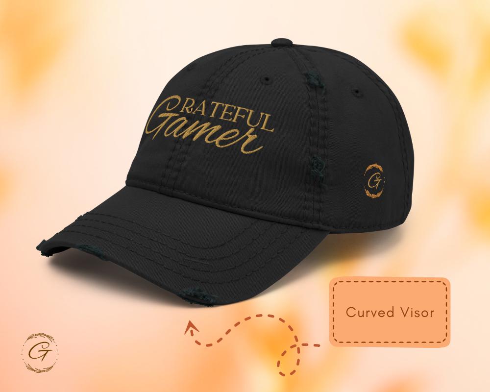 Grateful Gamer Bold Design Distressed Dad Hat