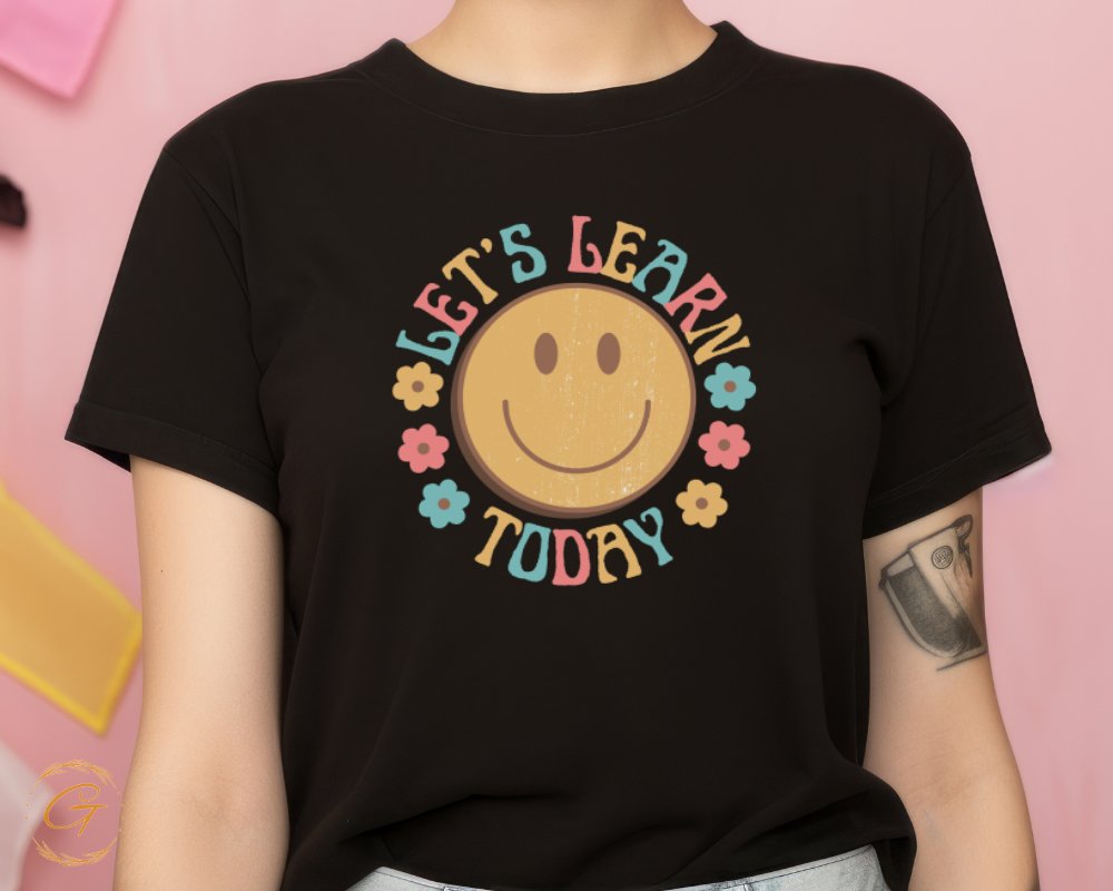 Let's Learn Today Smiley Emoji Graphic T-shirt product type