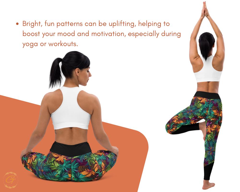 Serene Botanical Pastel Yoga Leggings and Shorts