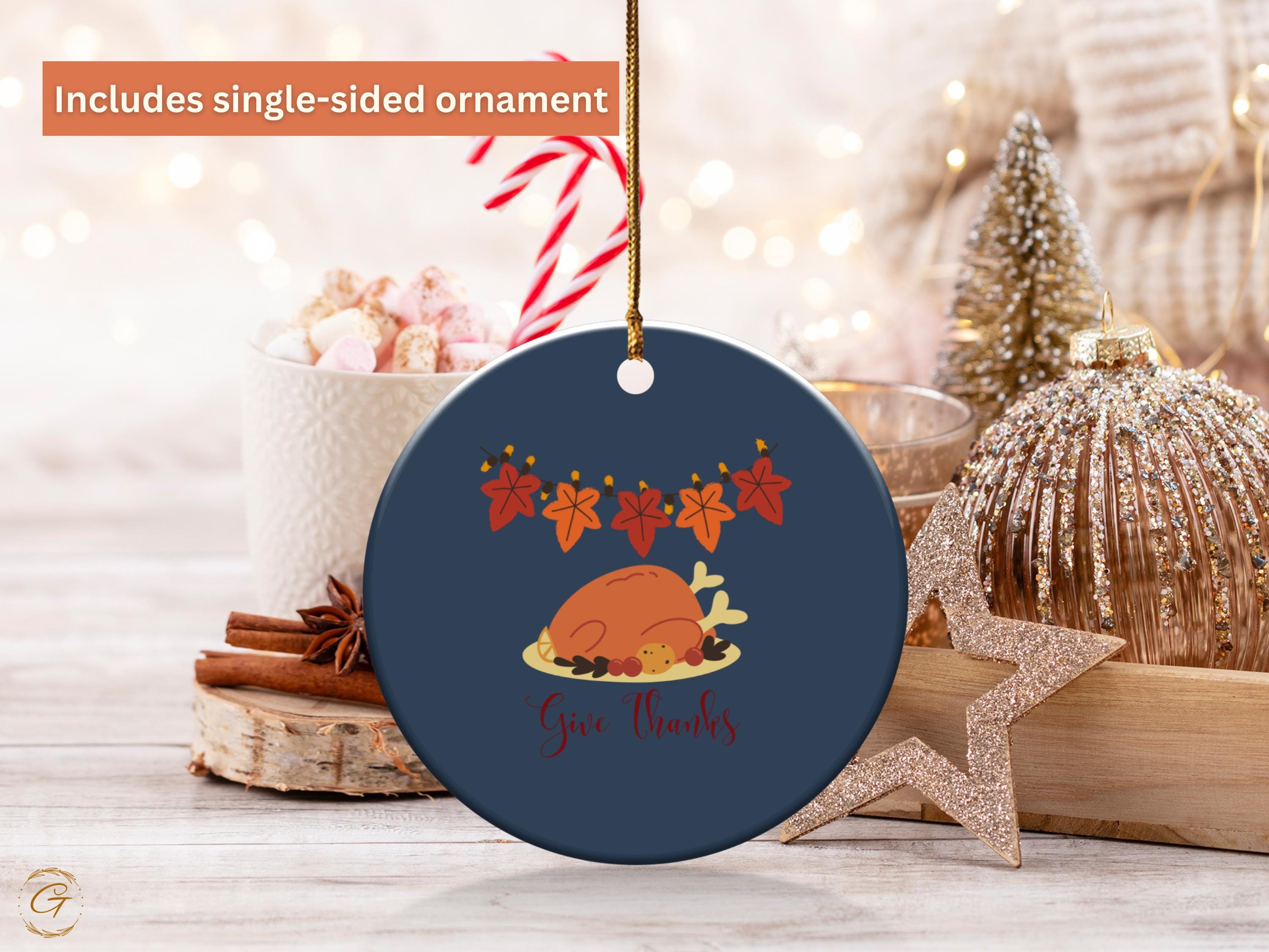 Thanksgiving Turkey Ornament, Give Thanks Holiday Decors, Autumn Leaf Garland, Fall Festive Decor, Thanksgiving Gift Idea, Holiday Keepsakes