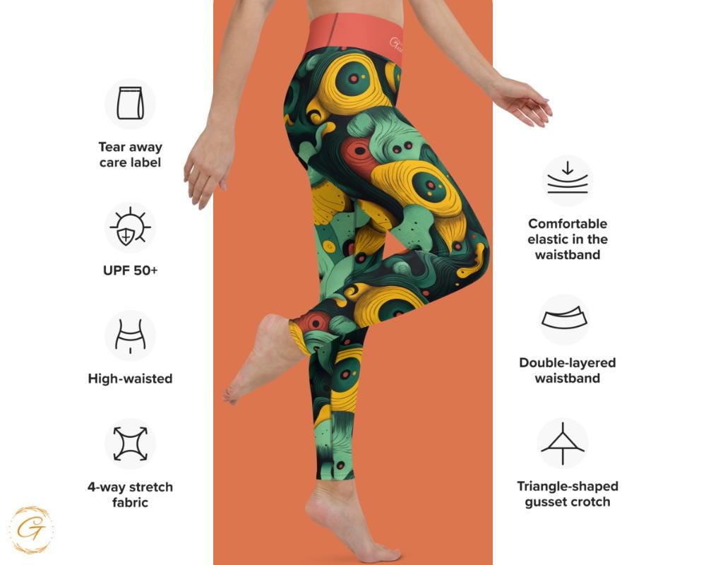 Dreamy Mint AOP Yoga Leggings and Shorts Stylish, Women’s Activewear Comfortable High-Stretch Perfect for Yoga Fitness and for Everyday Wear