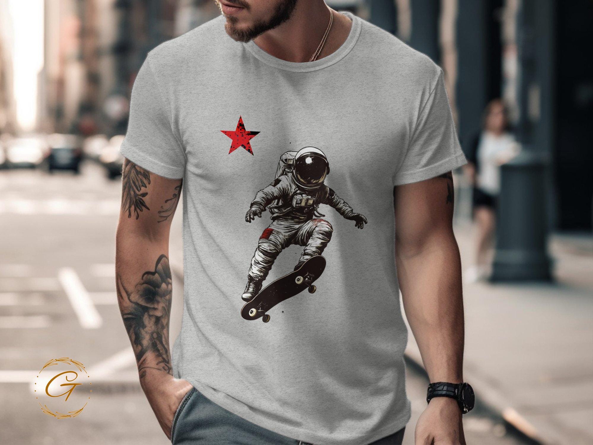Astronaut Tee Skateboard Design T-Shirt