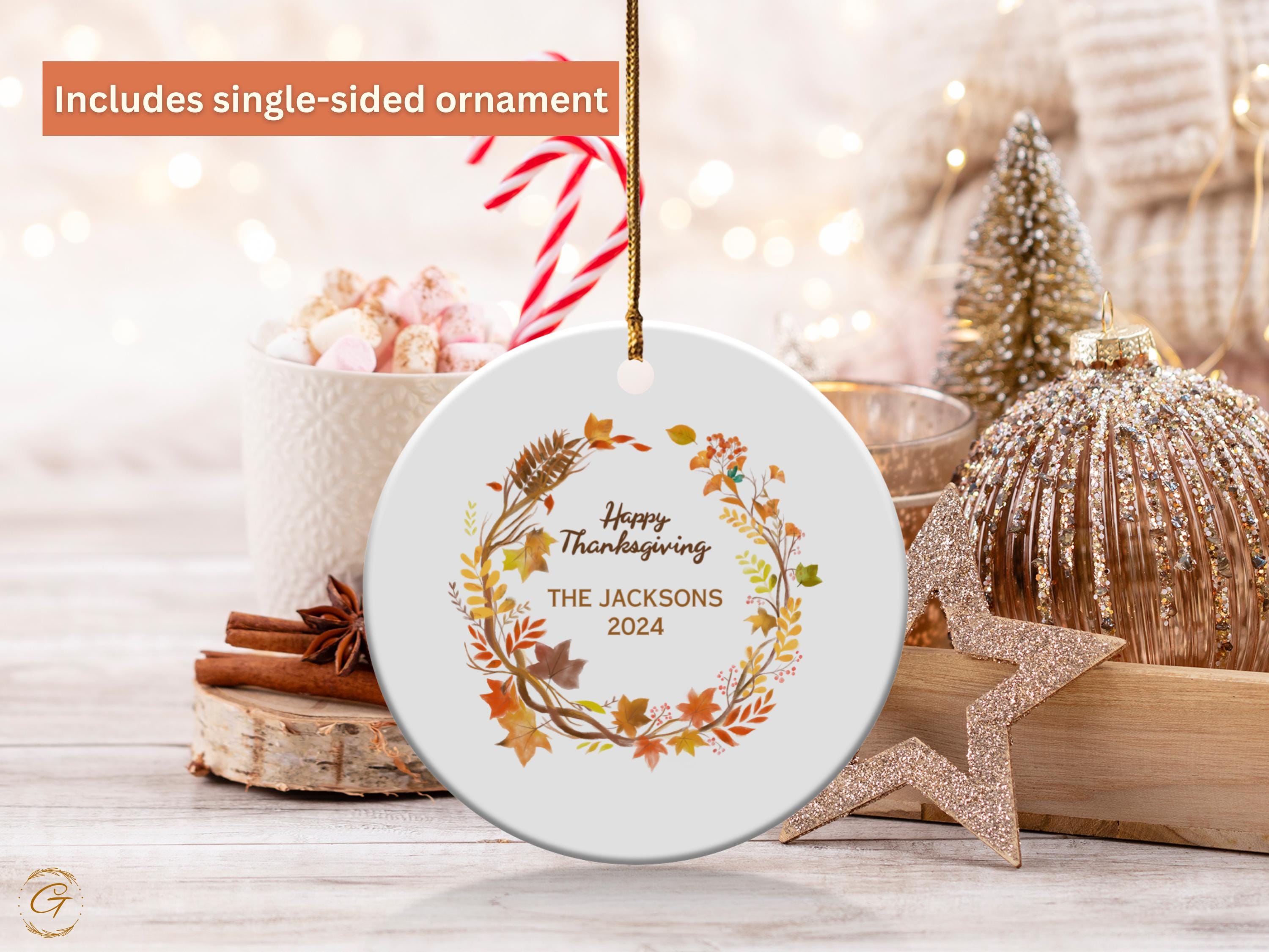 Thanksgiving Wreath Ornaments, Customizable Thanksgiving Decor