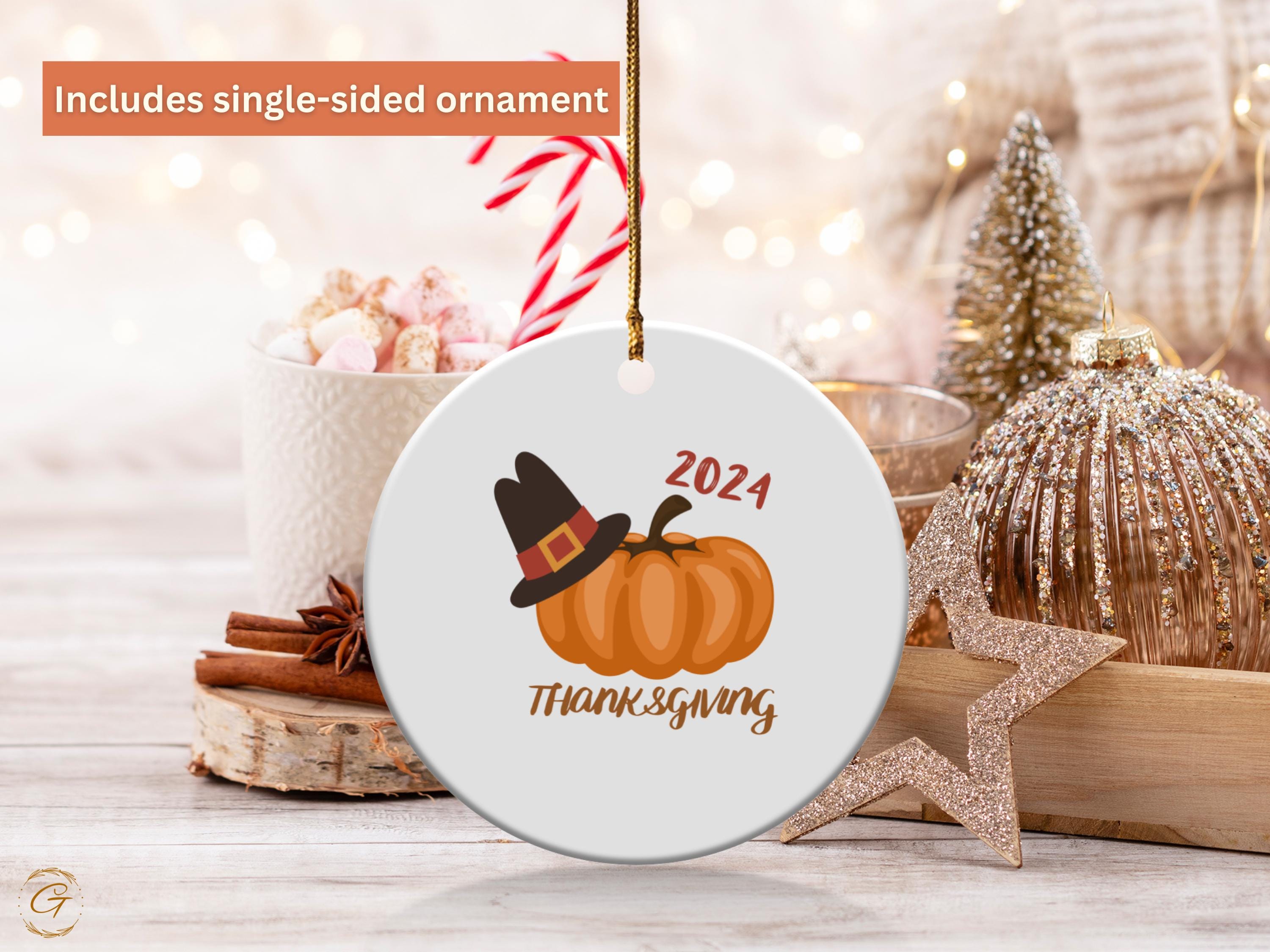 Thanksgiving Ornament 2024, Pumpkin Design, Festive Home Decors, Holiday Decorations, Cute Fall Ornament, Thanksgiving Gifts, Keepsake Gifts