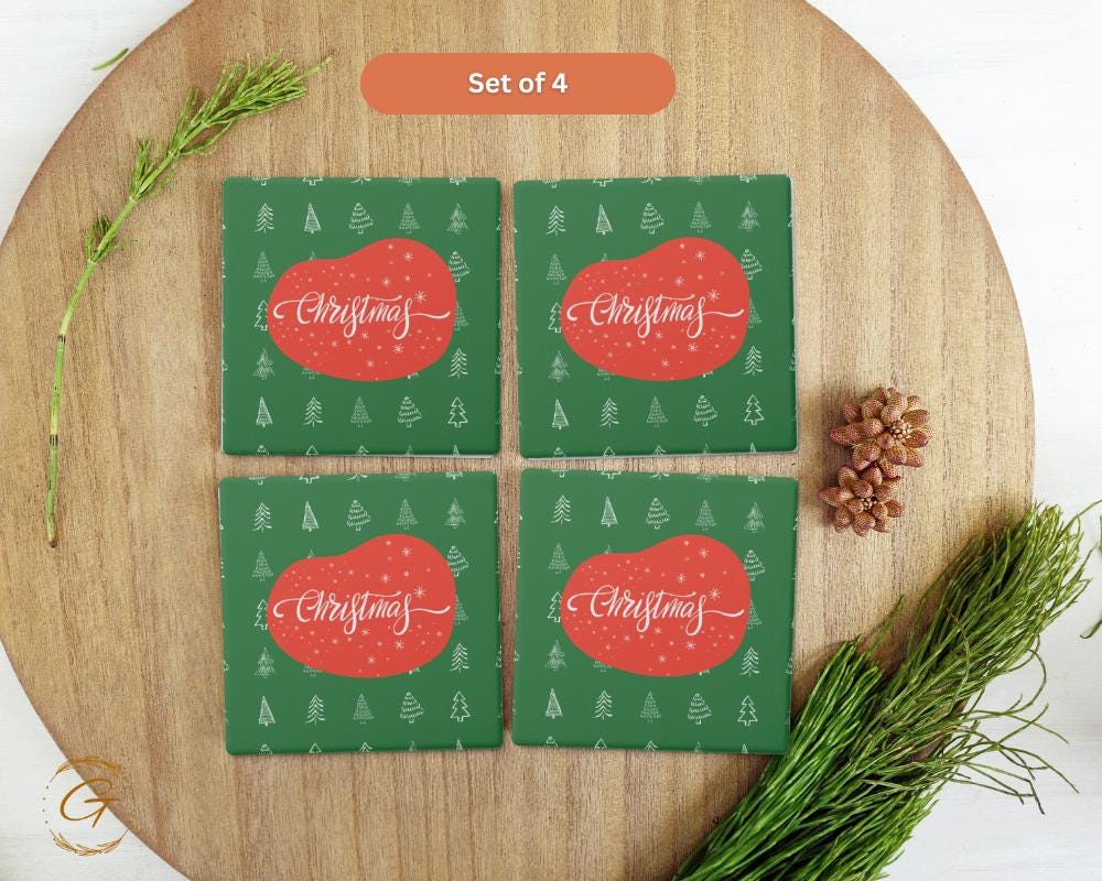 Soapstone Coaster Christmas Design