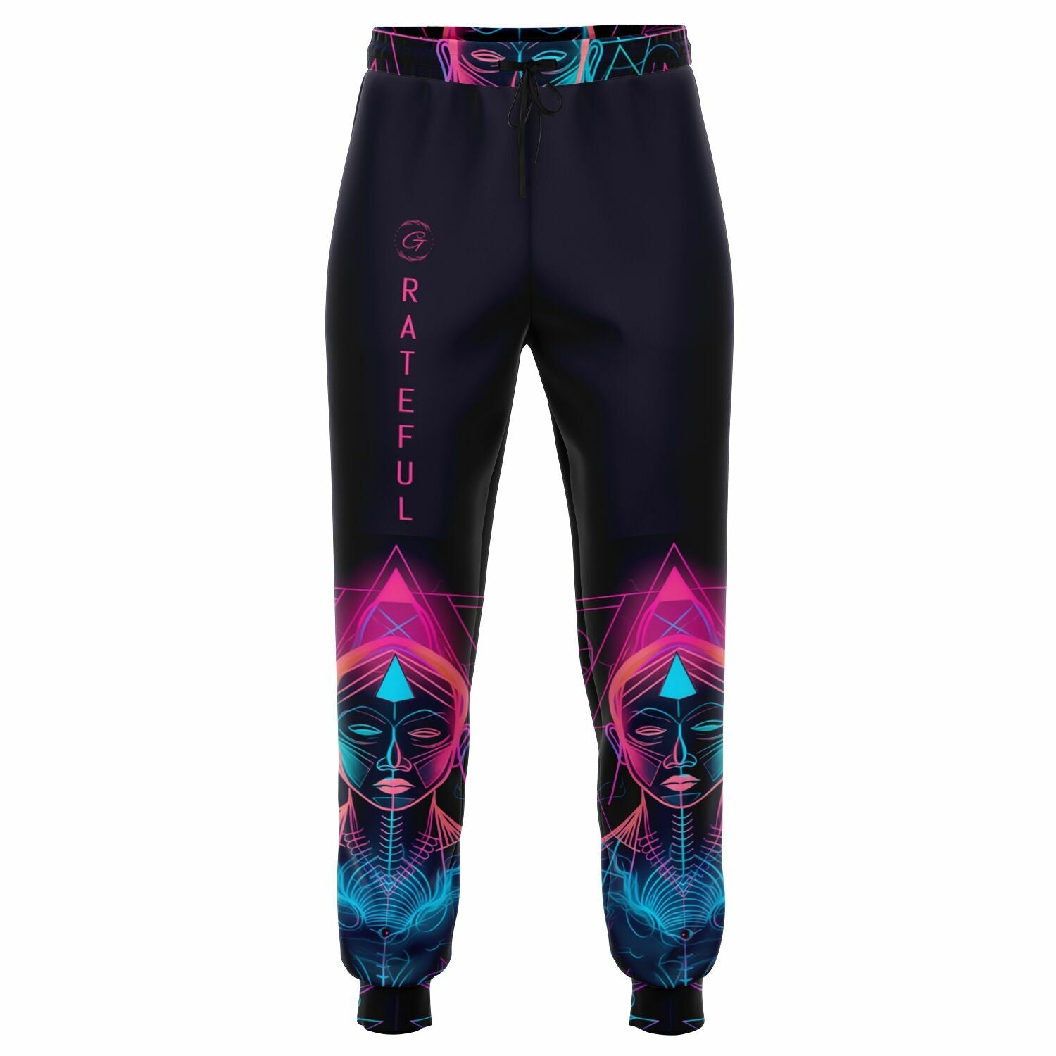 Neon Spiritual Enlightenment Joggers – Psychedelic Buddha Sweatpants