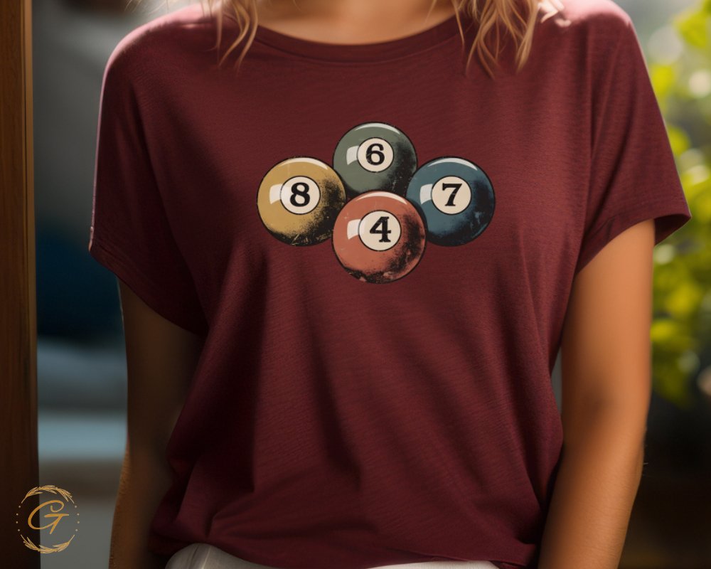 Vintage Billiard Balls Graphic Design T-shirt product type