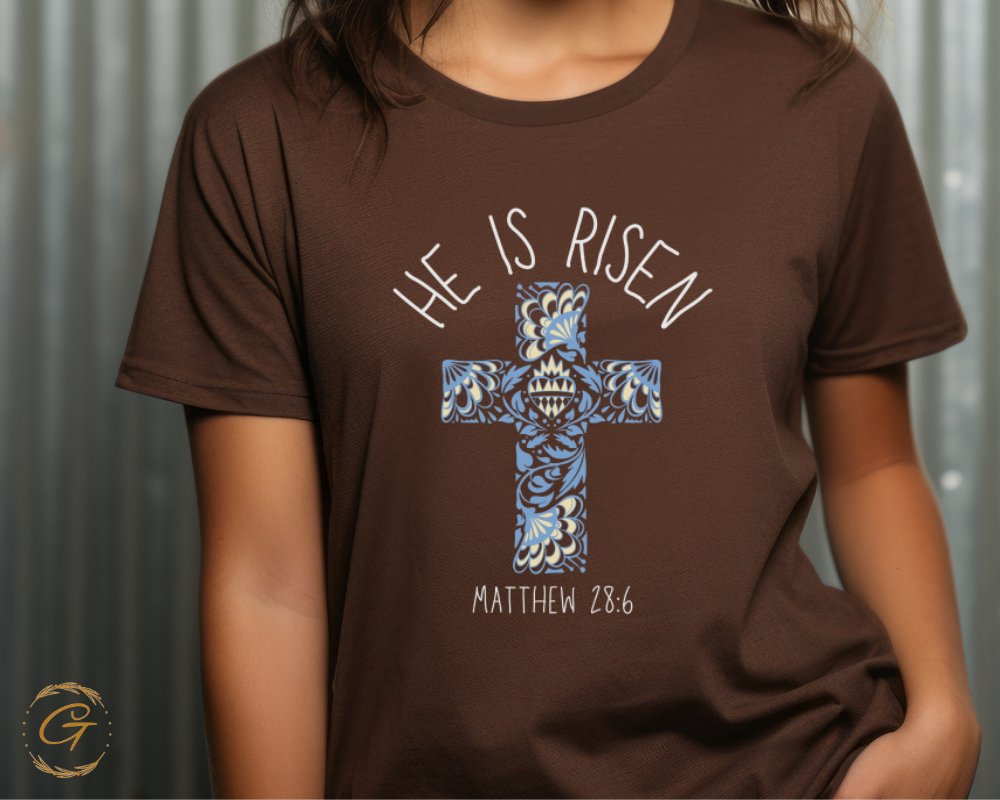 Inspirational He Is Risen Matthew Verse T-shirt product