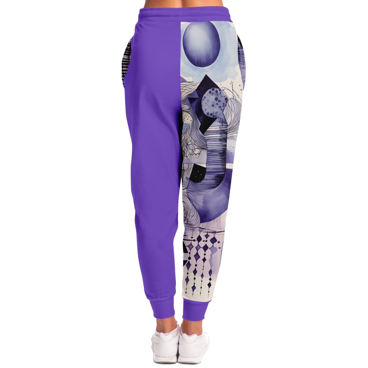 Abstract Purple Art Joggers – Trendy Watercolor Sweatpants for Men & Women