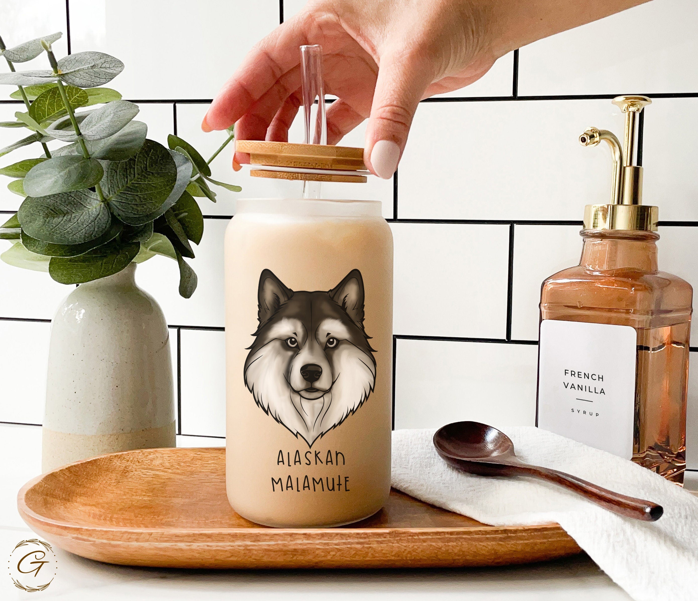 Custom Alaskan Malamute Dog Frosted Tumbler with Name Premium Dog Lover Gift Personalized Glassware for Special Occasions Thoughtful Present