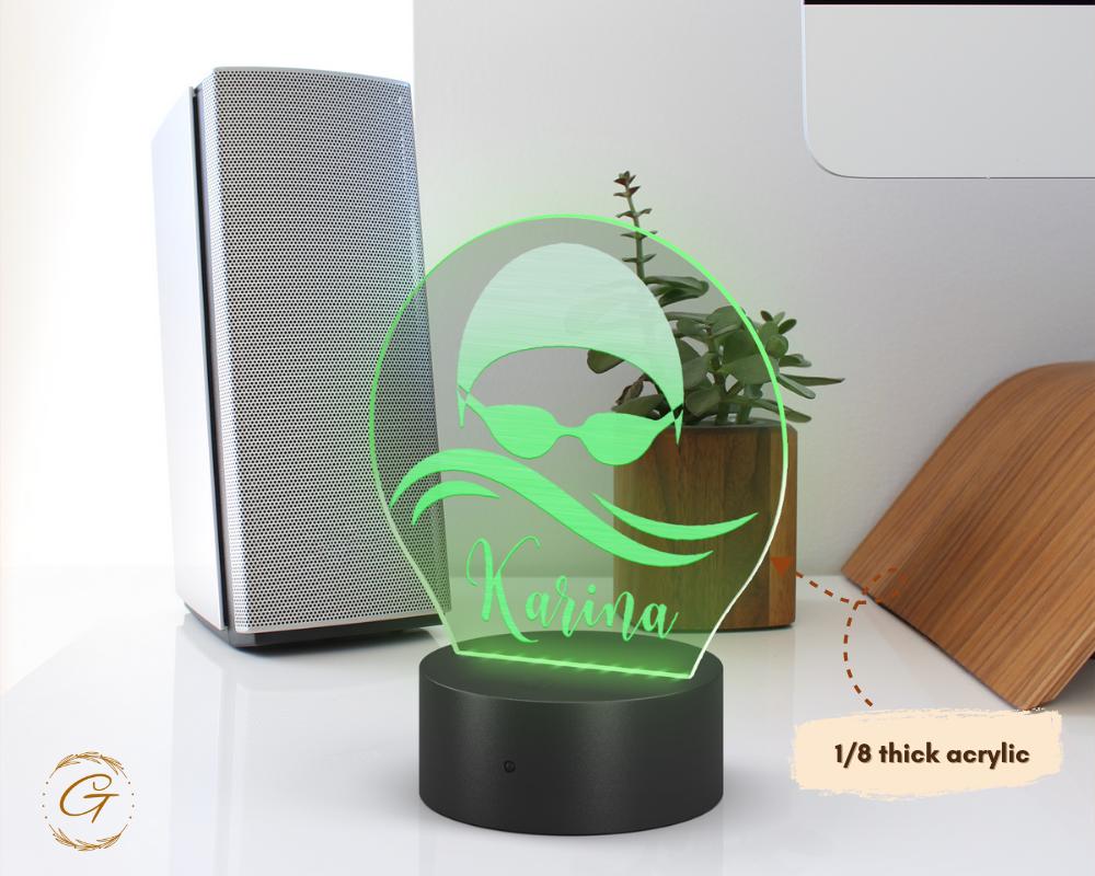Sports Circle Acrylic LED Sign, Personalized Room Decor