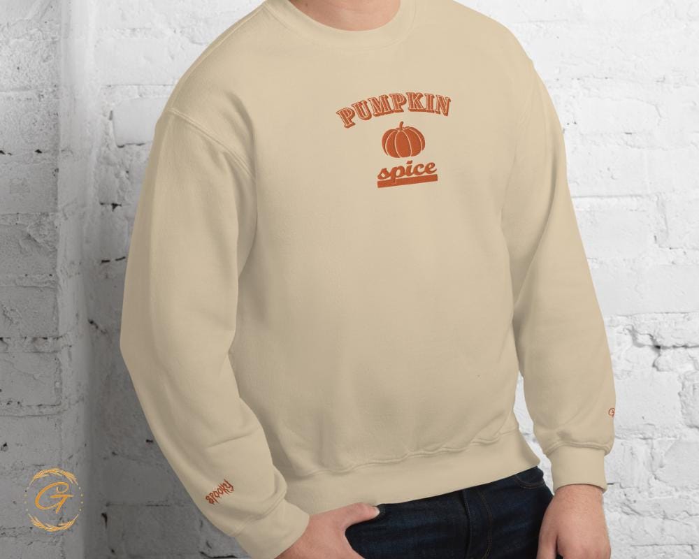 Halloween Sweatshirt, Pumpkin Spice Fall Themed Pullover, Cozy Pumpkin Spice Sweatshirt, Autumn Long-Sleeve Shirt Warm-Up Top Casual Sweater