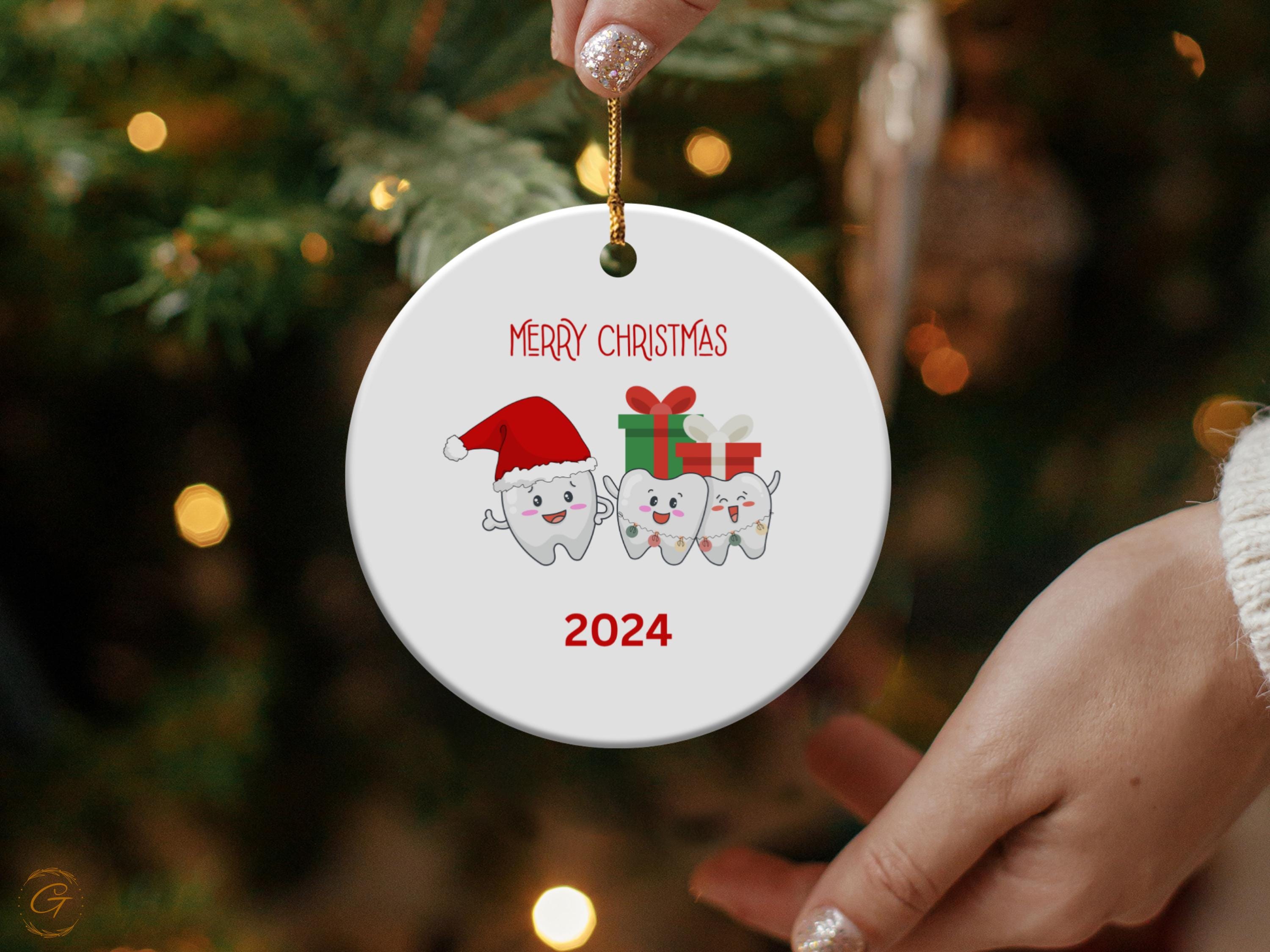 Dentist Christmas 2024 Ornaments, Cute Tooth Family Xmas Ornament