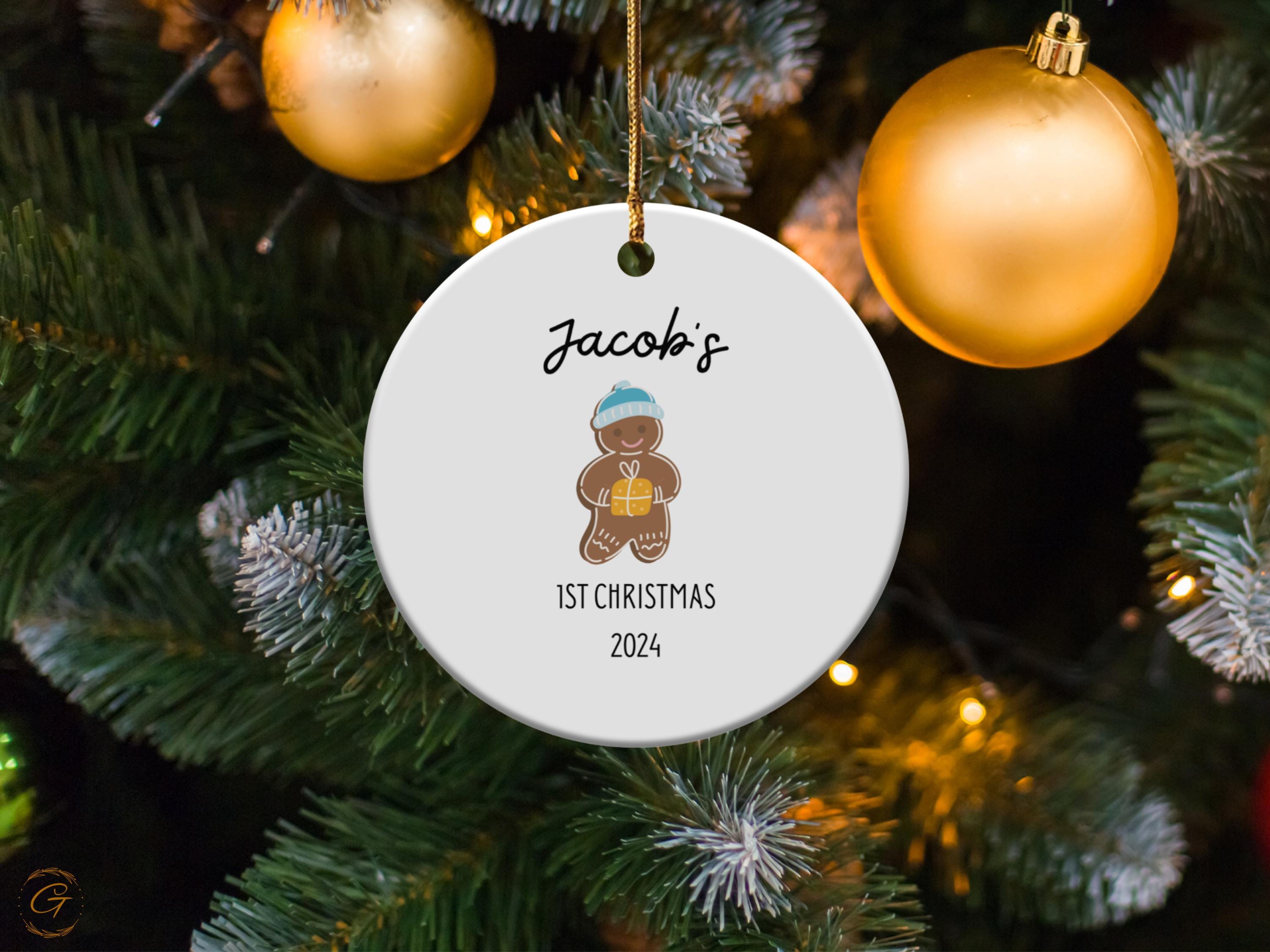 Personalized Gingerbread Newborn Baby Christmas Ornament