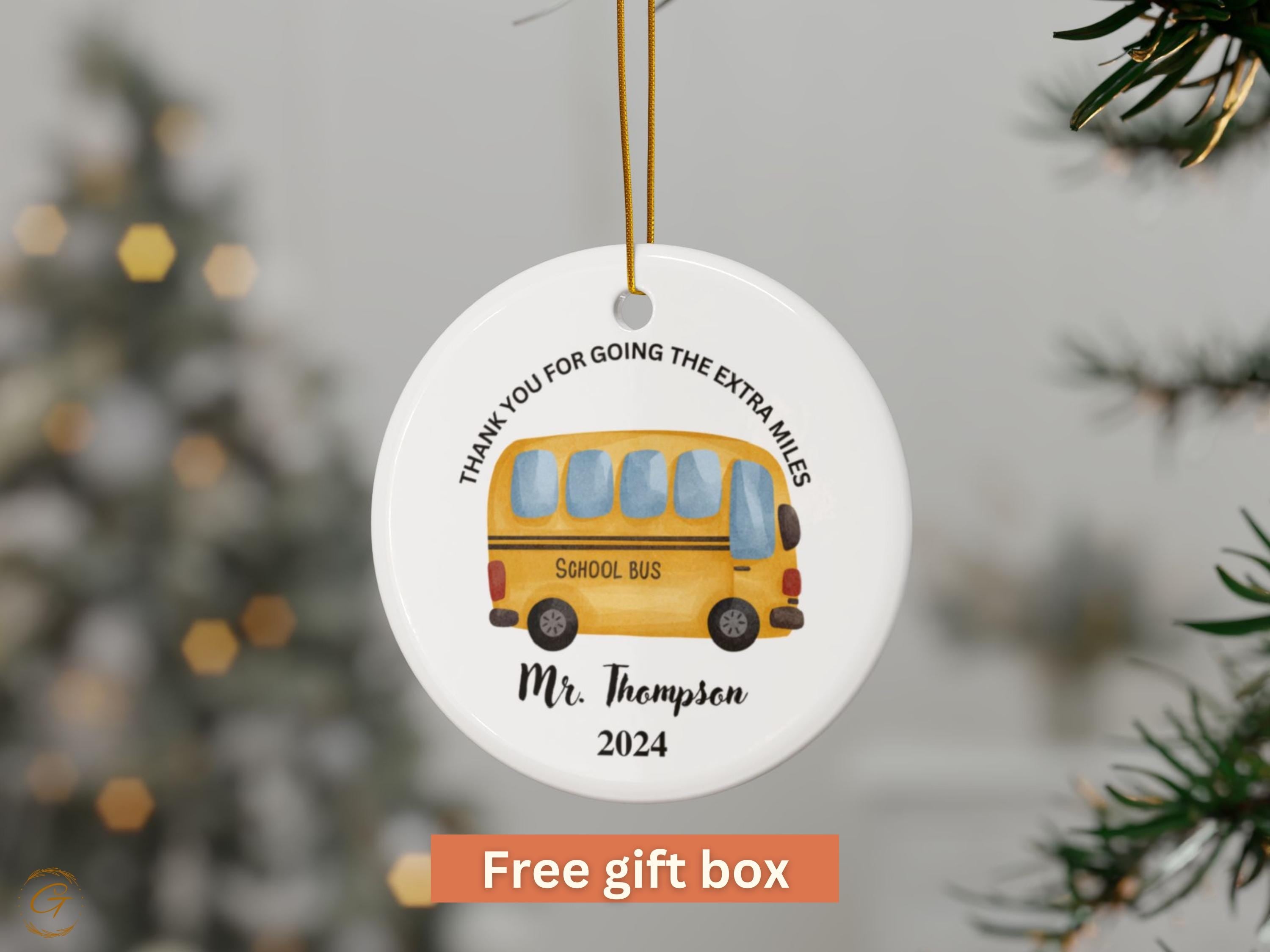 Personalized School Bus Driver Ornament, Teacher Gift, Thank You Keepsake, Custom Year Decoration, Appreciation Present, Bus Driver Souvenir
