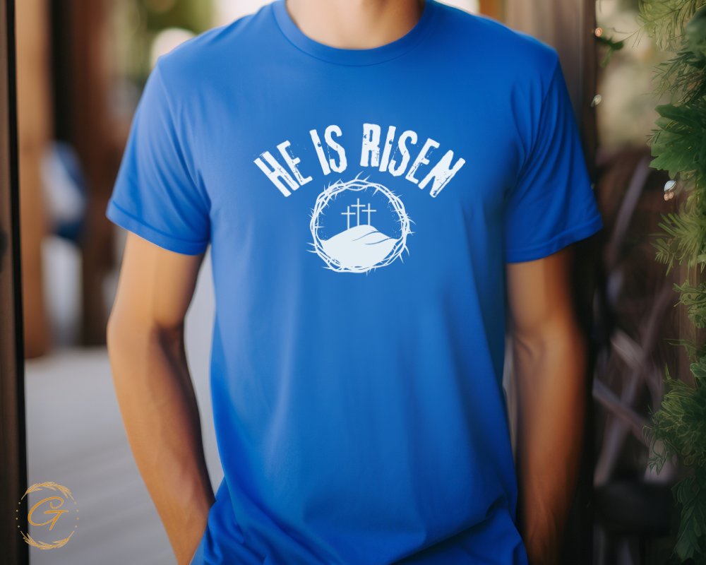 He Is Risen with Cross Design T-Shirt product type